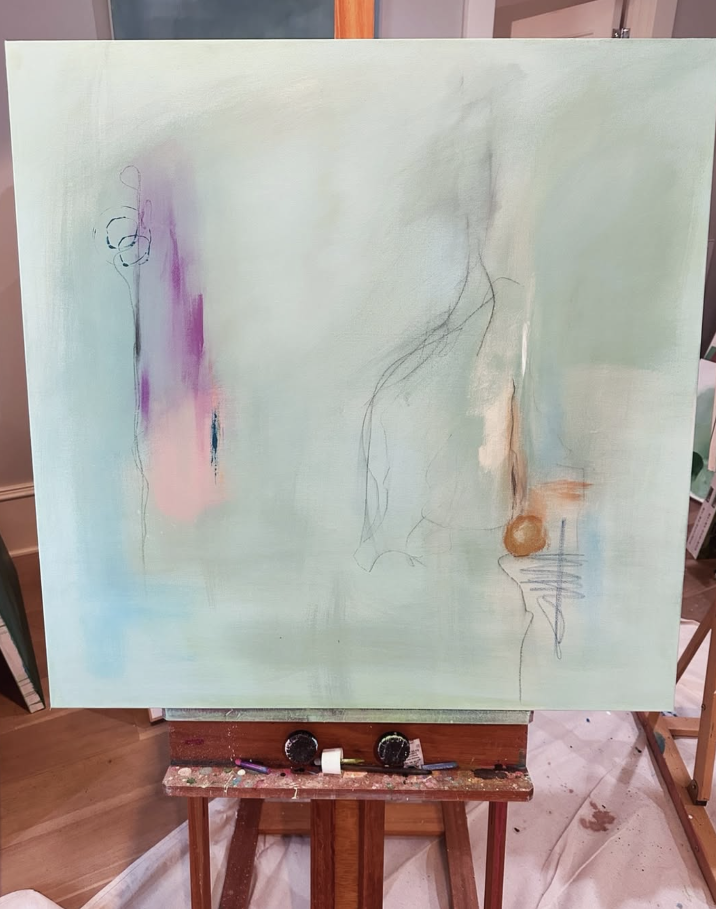 The Terra Chunk shoe. Orange vegan leather, chunky heel.