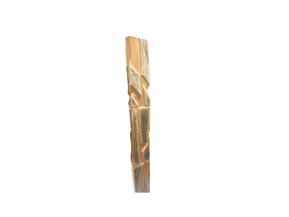 Nathalie Naylor's  Wooden Sculpture "Gray & Cream Totem 4"