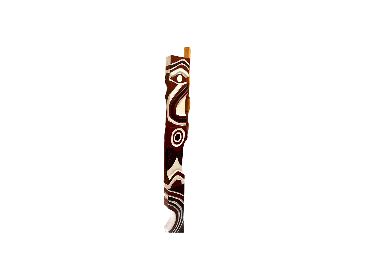 Nathalie Naylor's  Wooden Sculpture "Maroon Totem 5"
