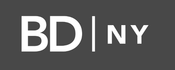 Logo with 'BD' on the left and 'NY' on the right, separated by a vertical line, on a dark gray background.
