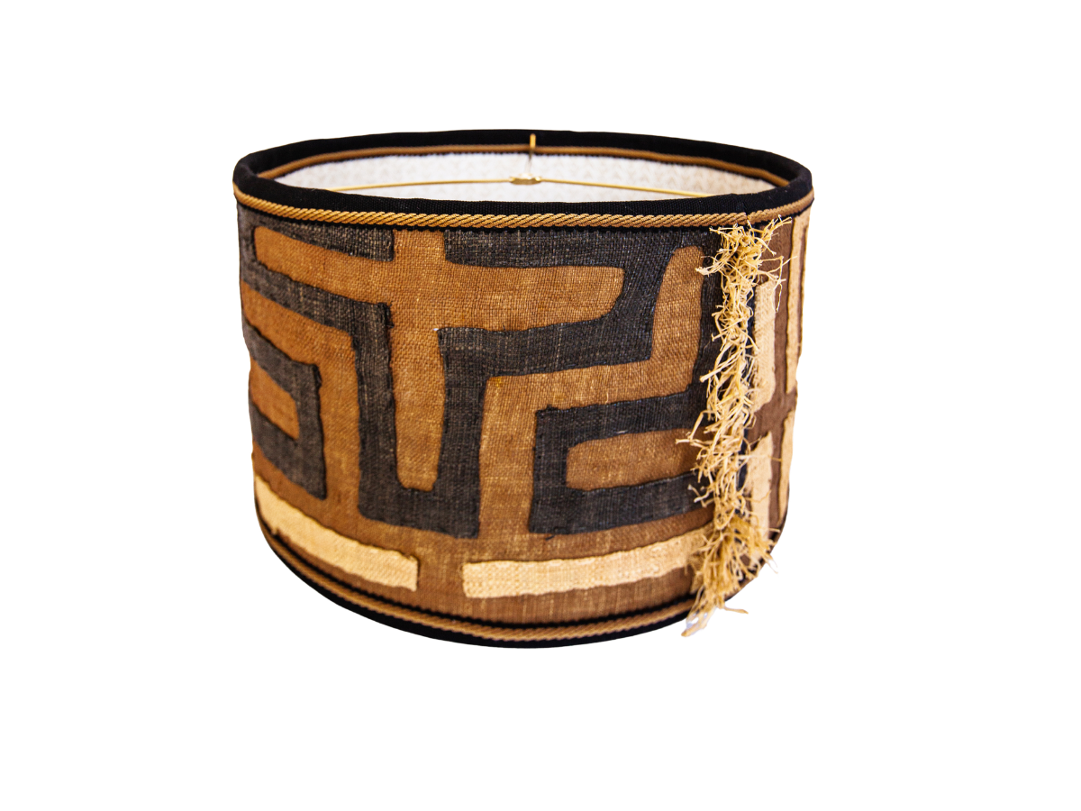 Bespoke Kuba Cloth Lampshades — Vintage African Raffia