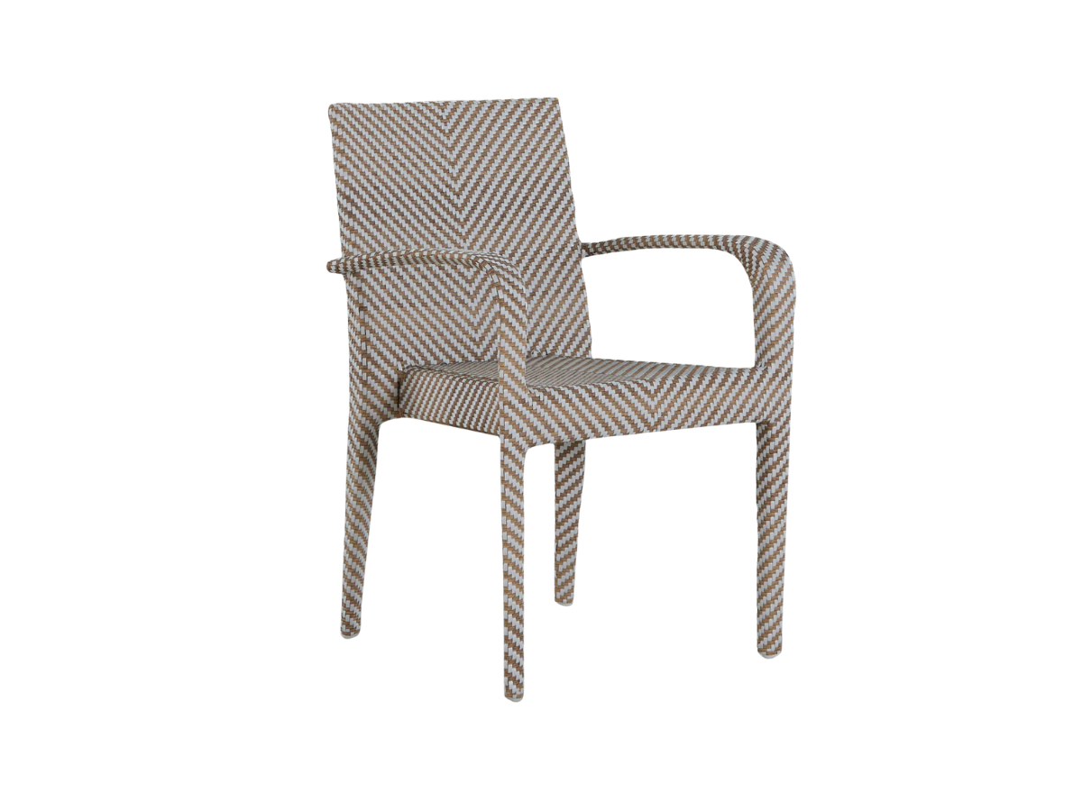 Bari N-Dura Resin Wicker Stacking Arm Chair