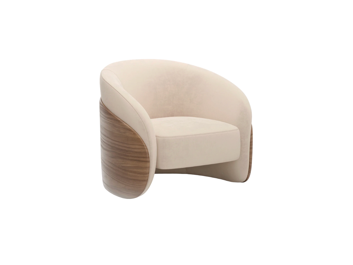 Fleur Wood Back Lounge Chair