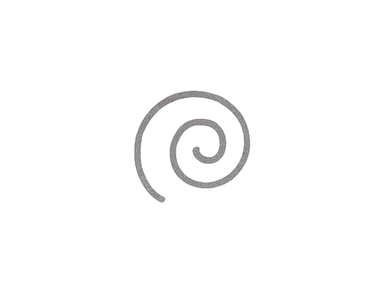 A copyright symbol with a spiral design in the center.