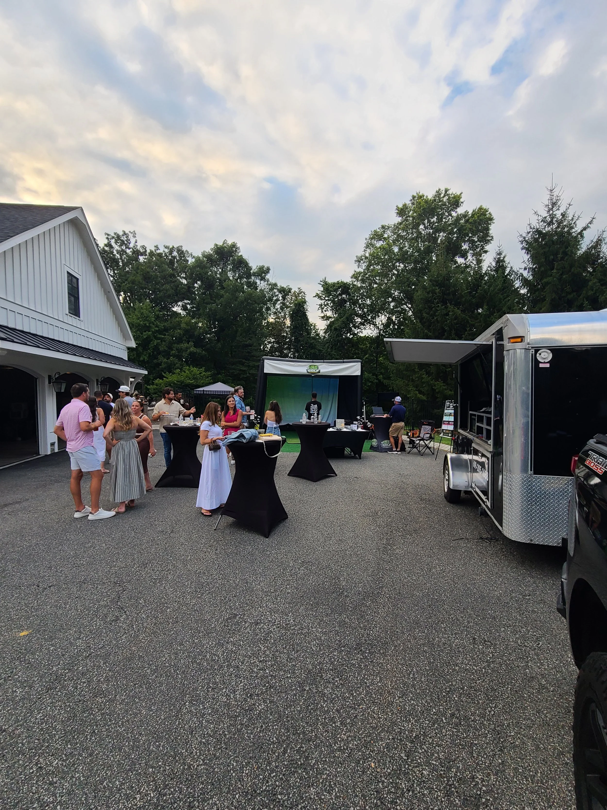 Mobile Golf Simulator Rental and Tailgating Event Trailer for Parties