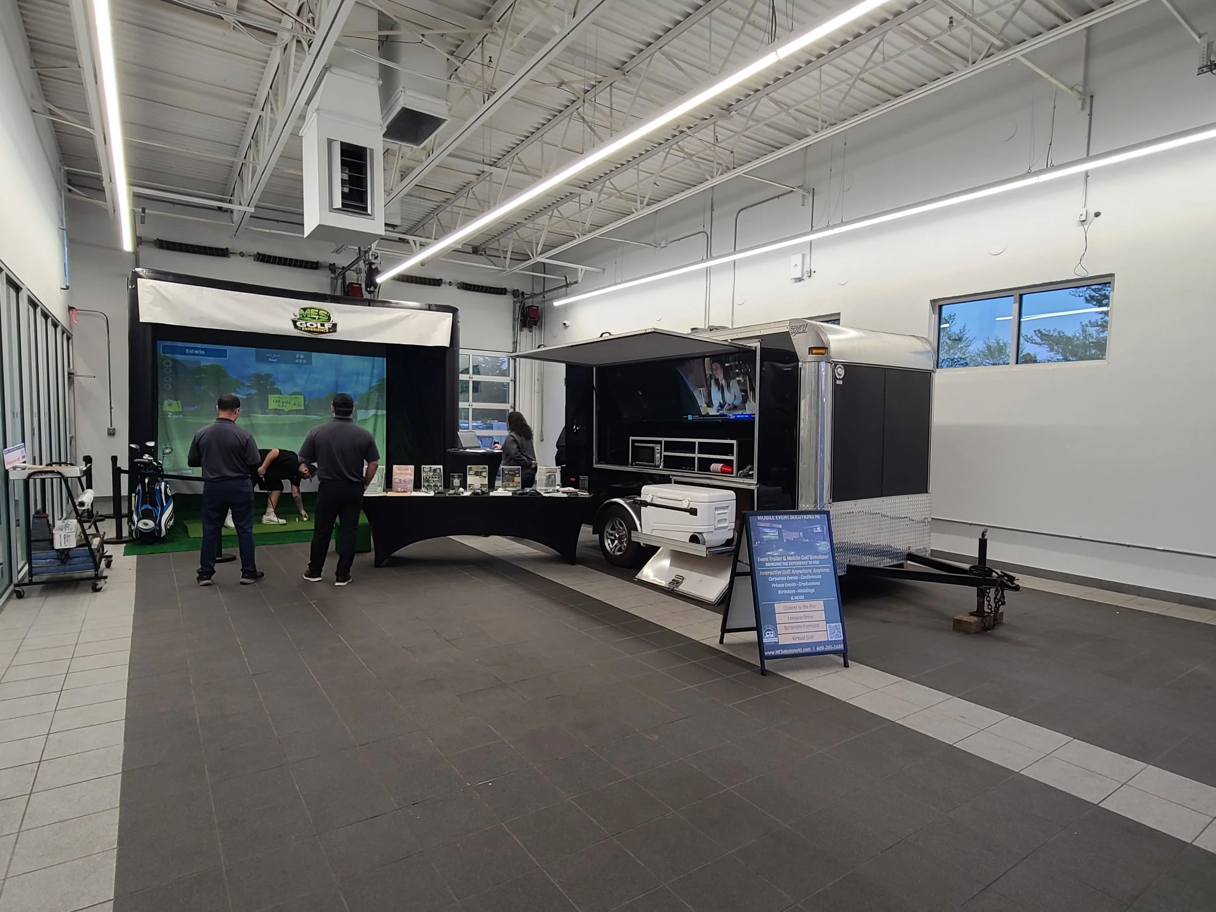 Mobile Golf Simulator Rental and Tailgating Event Trailer for Parties