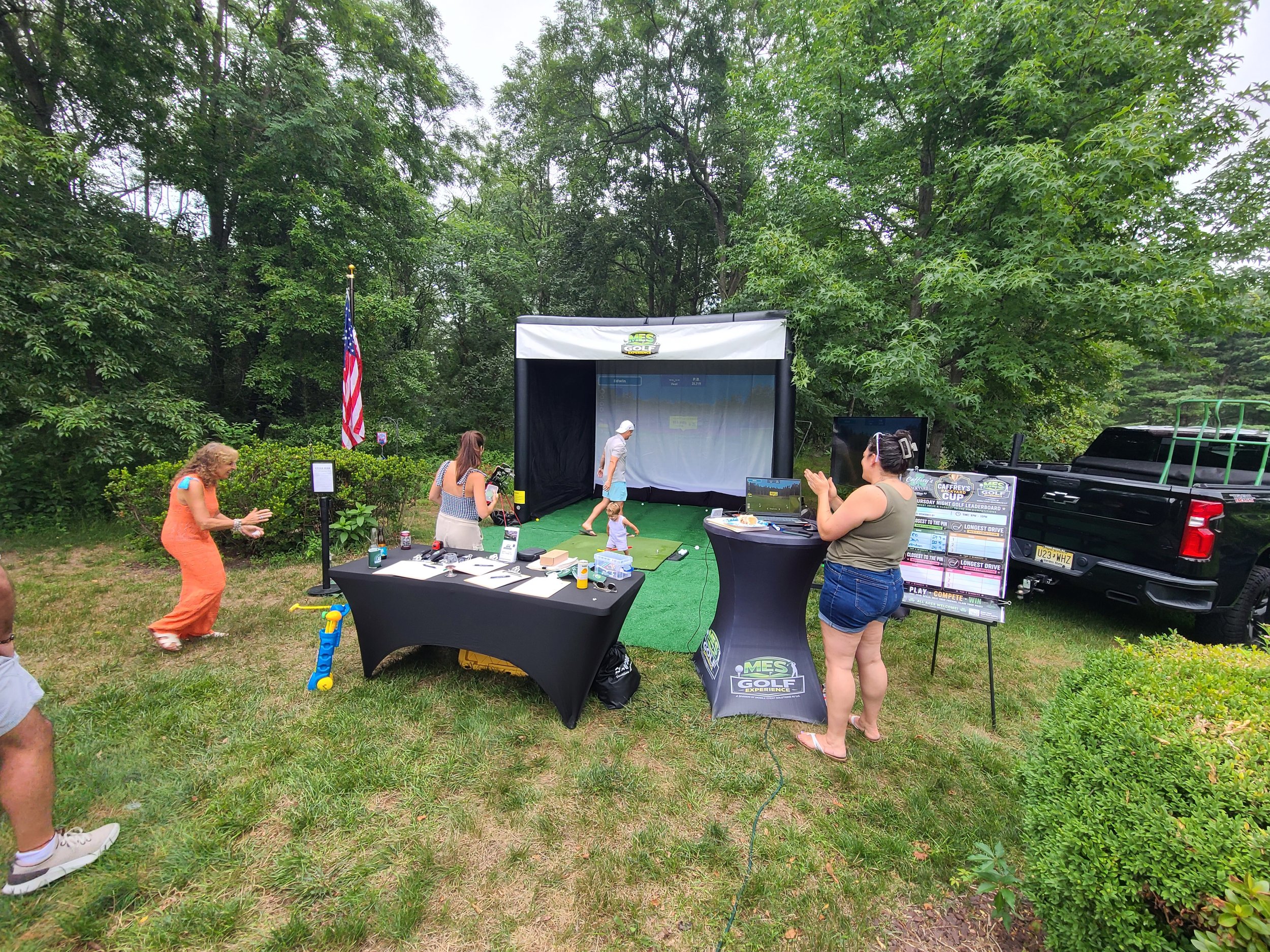 MES Golf Experience Mobile Golf Simulator Set-up for a FIFA Watch Party & Birthday Party