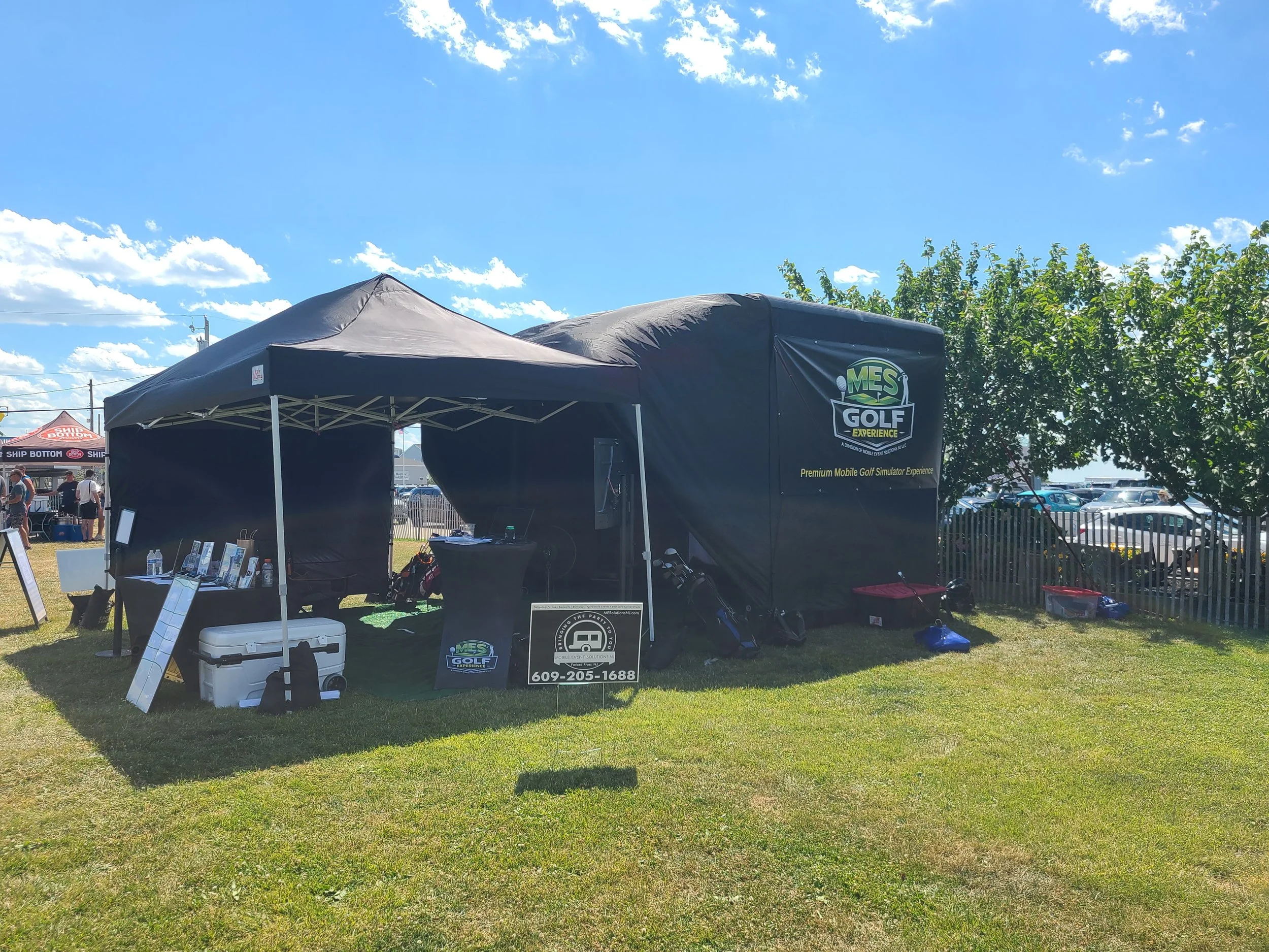 MES Golf Experience Mobile Golf Simulator Set-up at the Ship Bottom Brewery DAD FEST Event