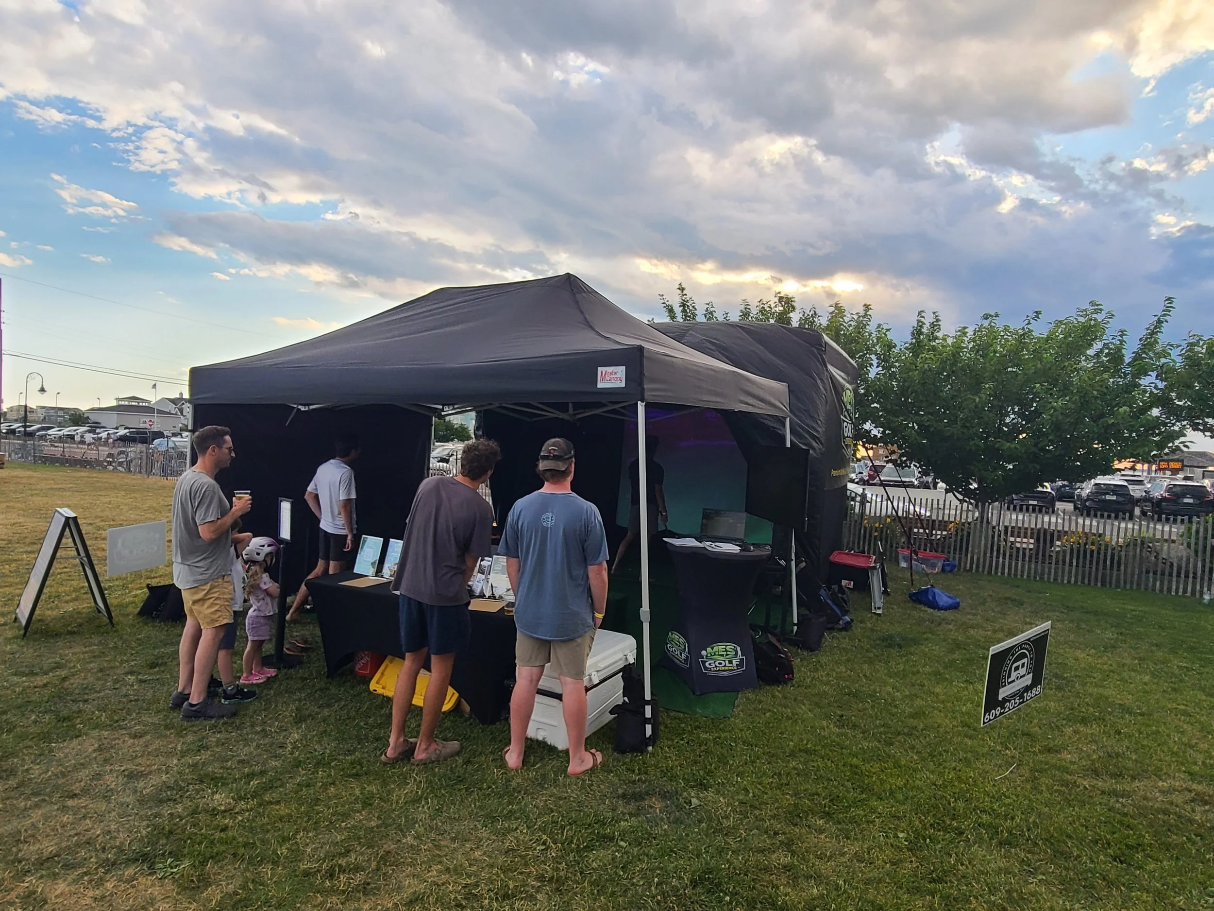 MES Golf Experience Mobile Golf Simulator Set-up at the Ship Bottom Brewery DAD FEST Event