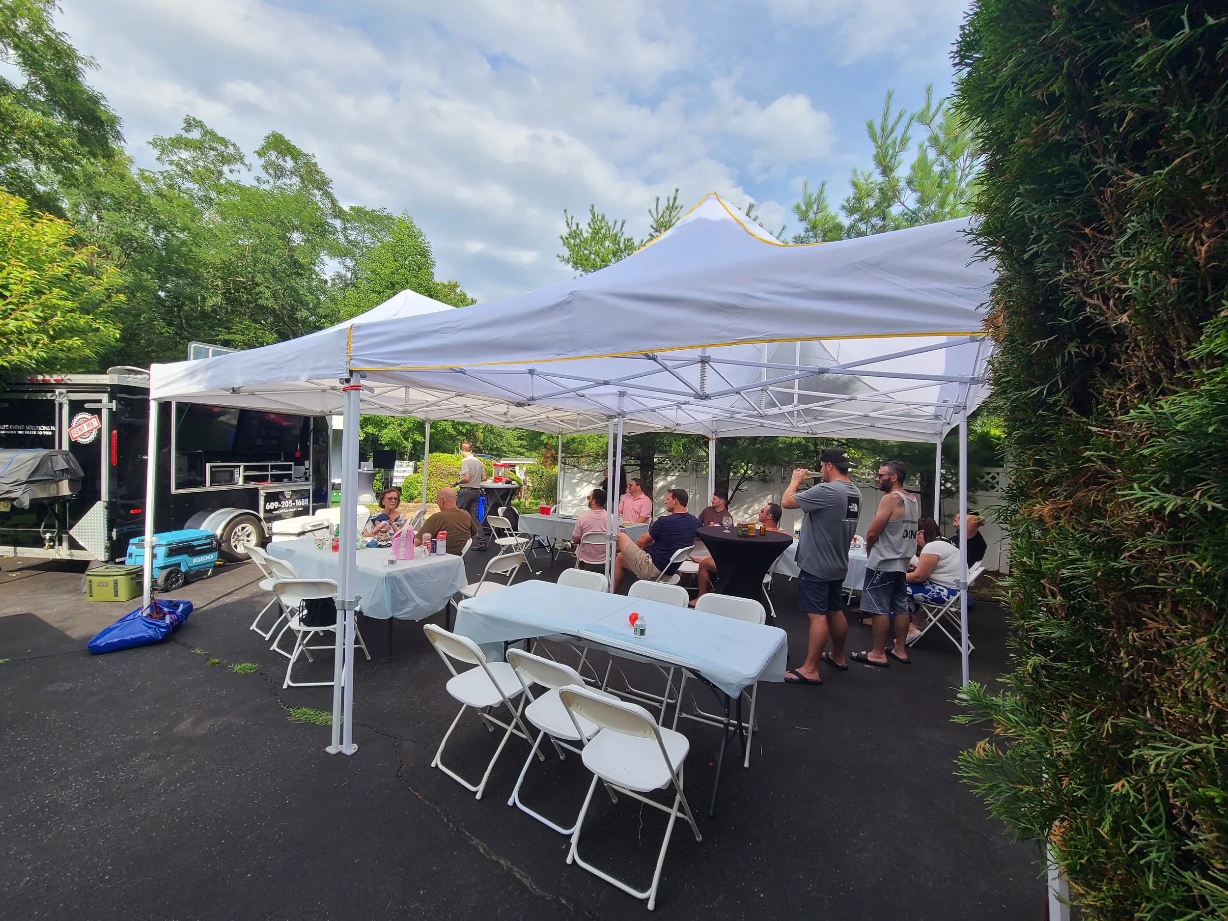 MES Golf Experience Mobile Golf Simulator and Event Trailer Set-up for a FIFA Watch Party & Birthday Party