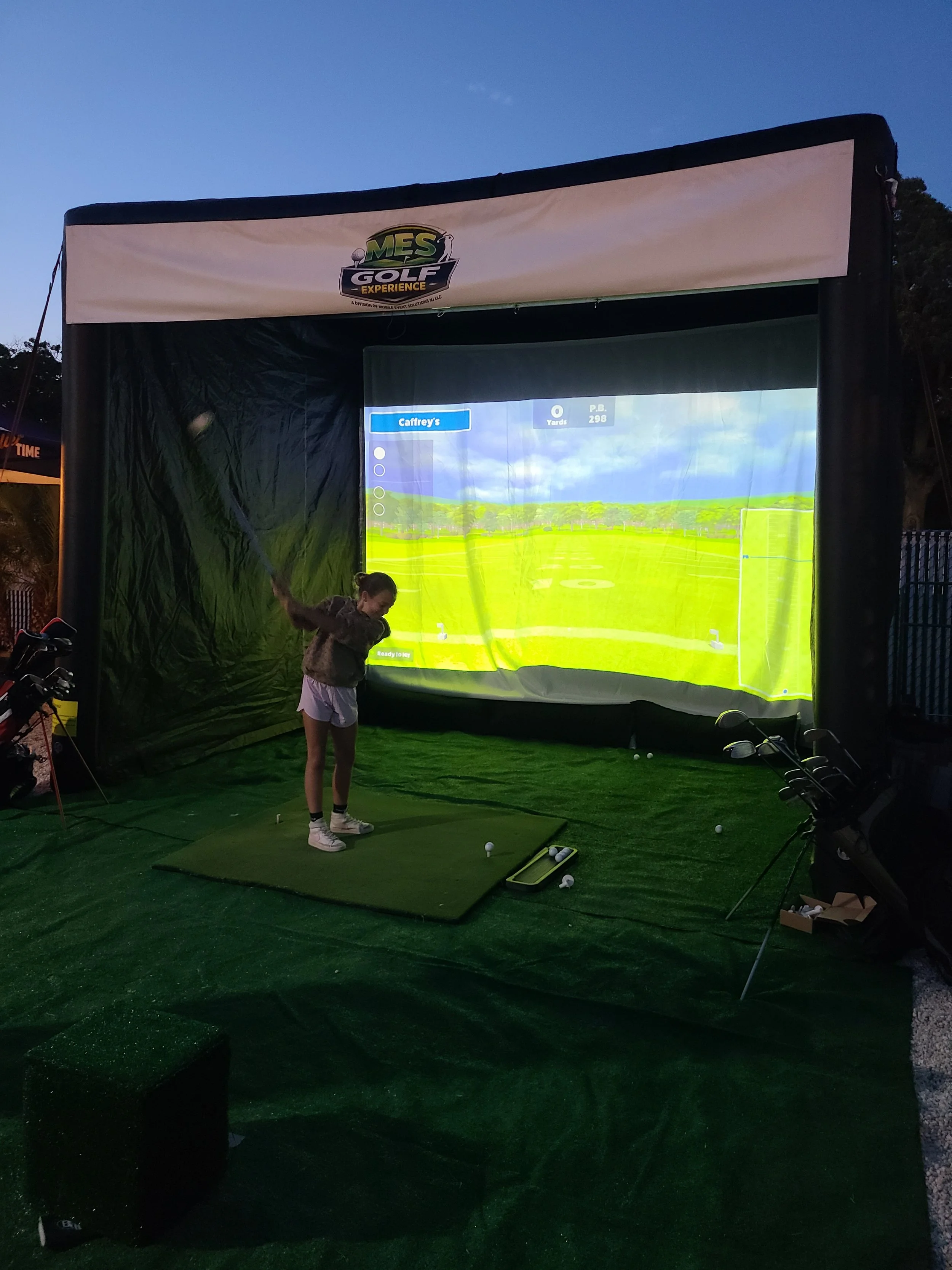 Mobile Golf Simulator - Caffrey's Backyard Golf Night