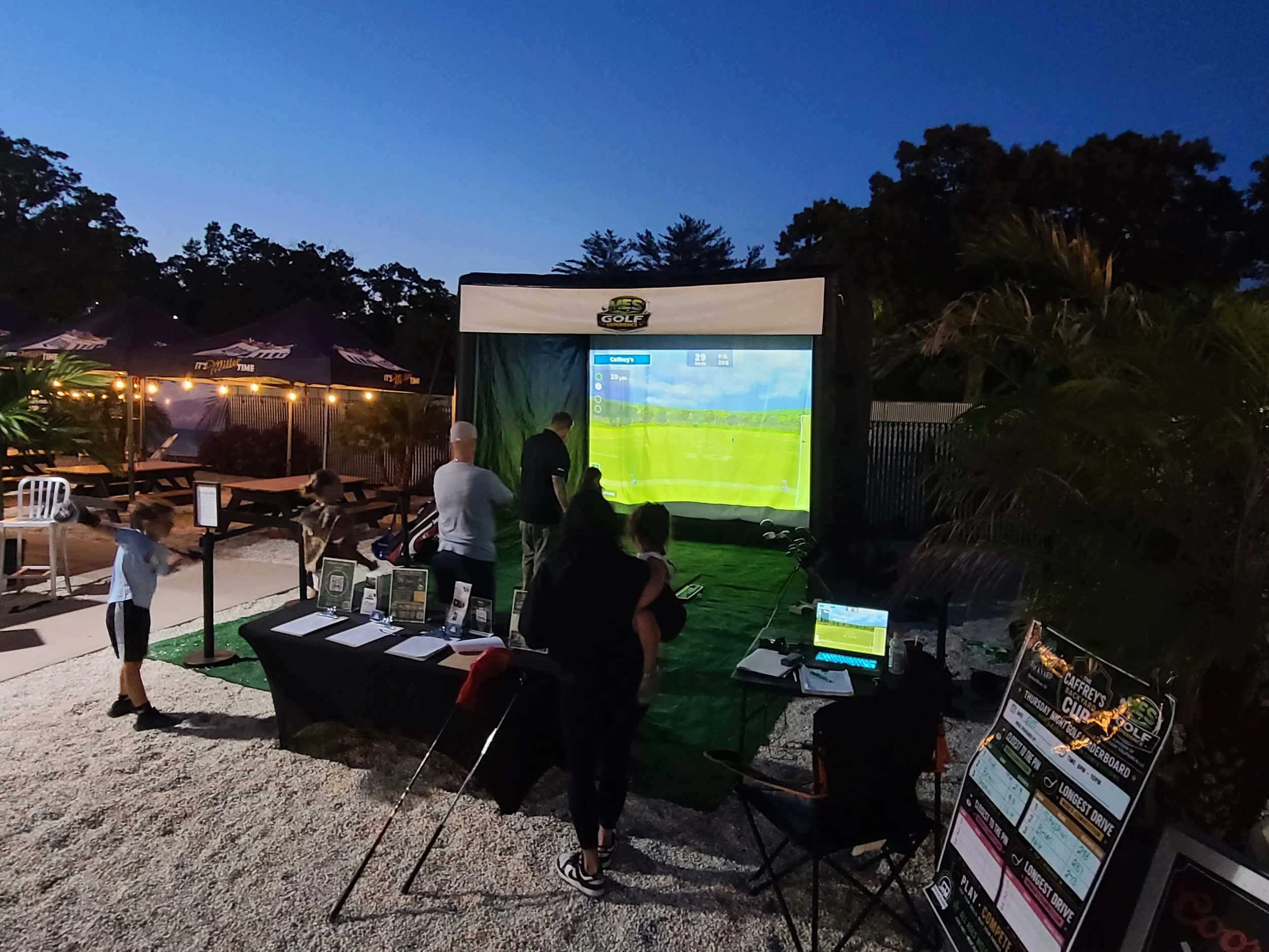 Mobile Golf Simulator - Caffrey's Backyard Golf Night
