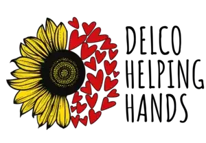 A sunflower with petals forming a heart-shaped pattern with red hearts.