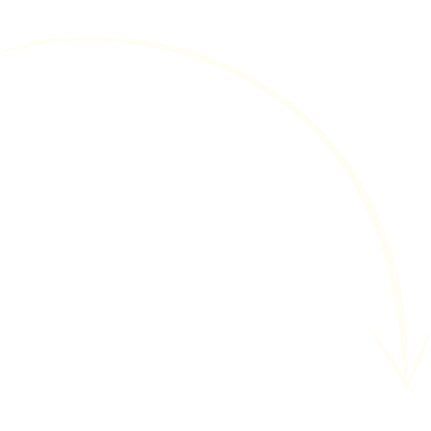 A black and white chalk drawing of a curved arrow pointing downward and to the right.