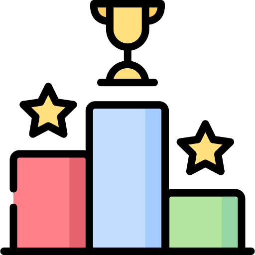 A cartoon face with glasses, a yellow nose, and a hanging tongue, surrounded by colorful bars and yellow stars.