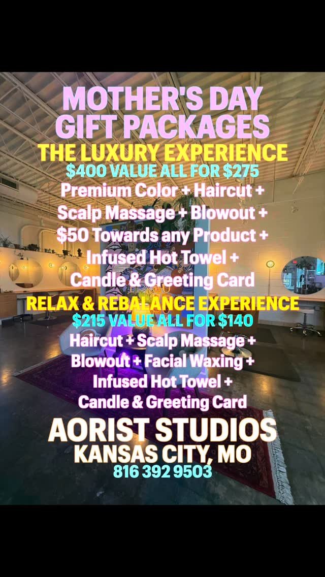 It’s almost Mother’s Day 💐 Spoil your Momma with the gift of HER TIME ✨at Aorist Salon
Choose from two exclusive salon gift packages designed to pamper and refresh:
💎 The Luxury Experience — $400 value for just $275
Includes pre