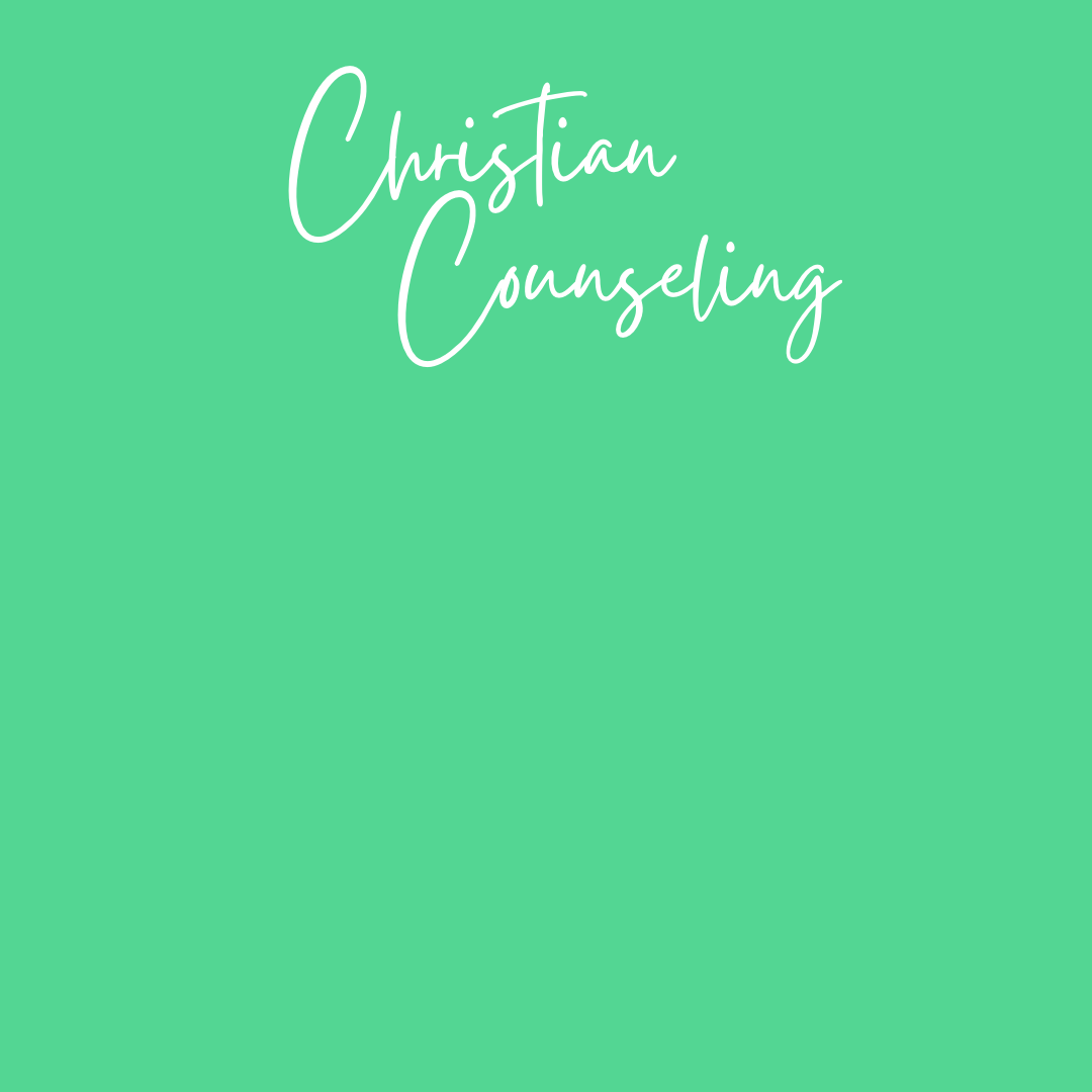 Green background with white handwritten text that says "Christian Counseling".
