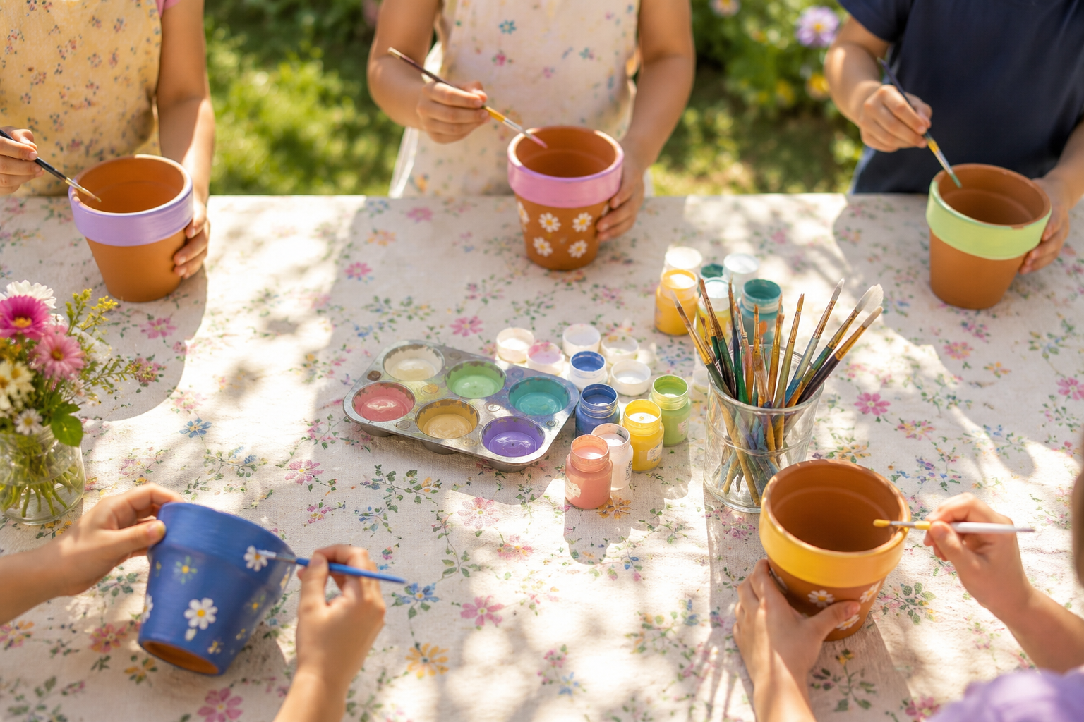 Plant pot painting and planting