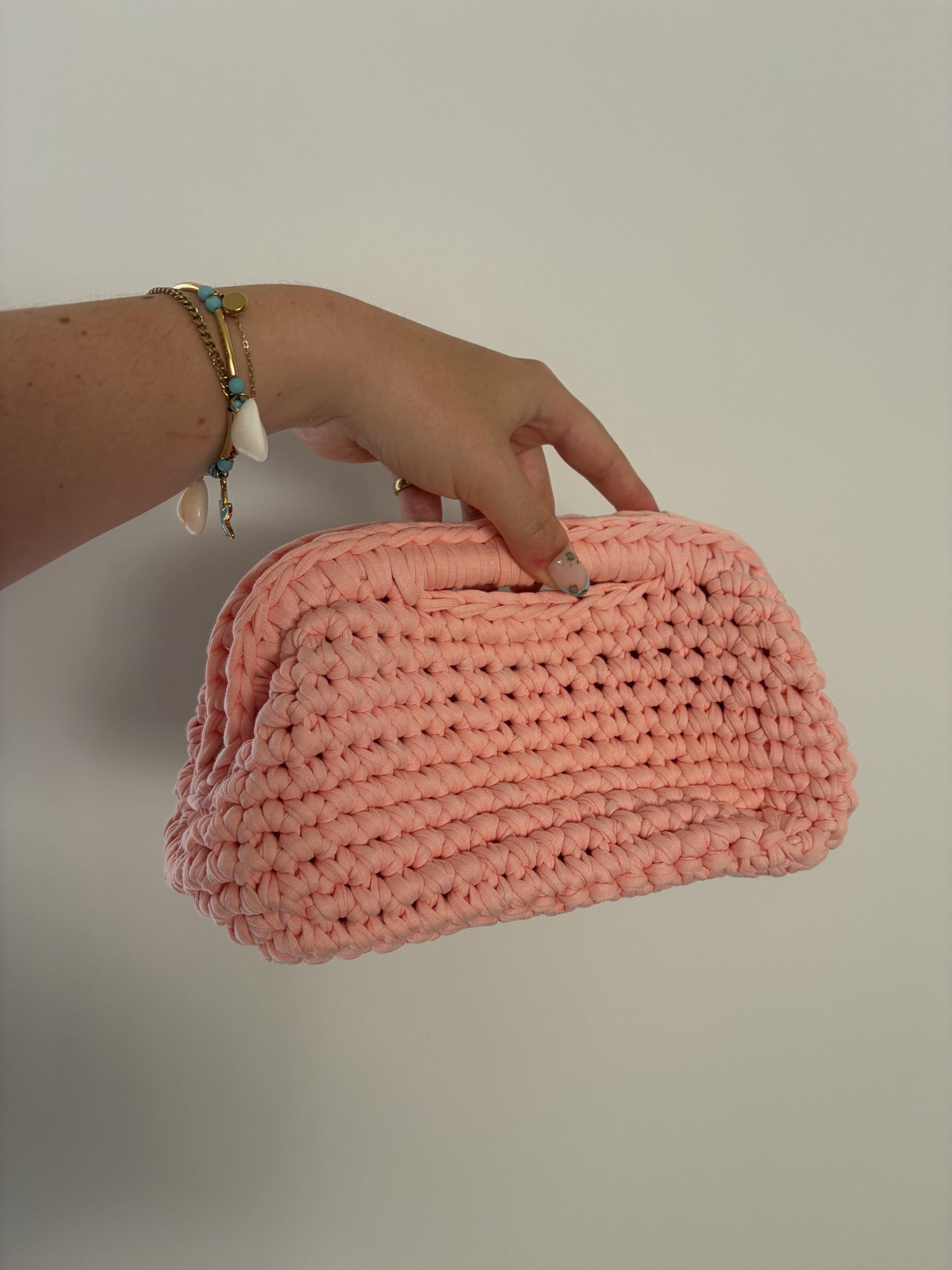 Pale Coral Clutch Bag
