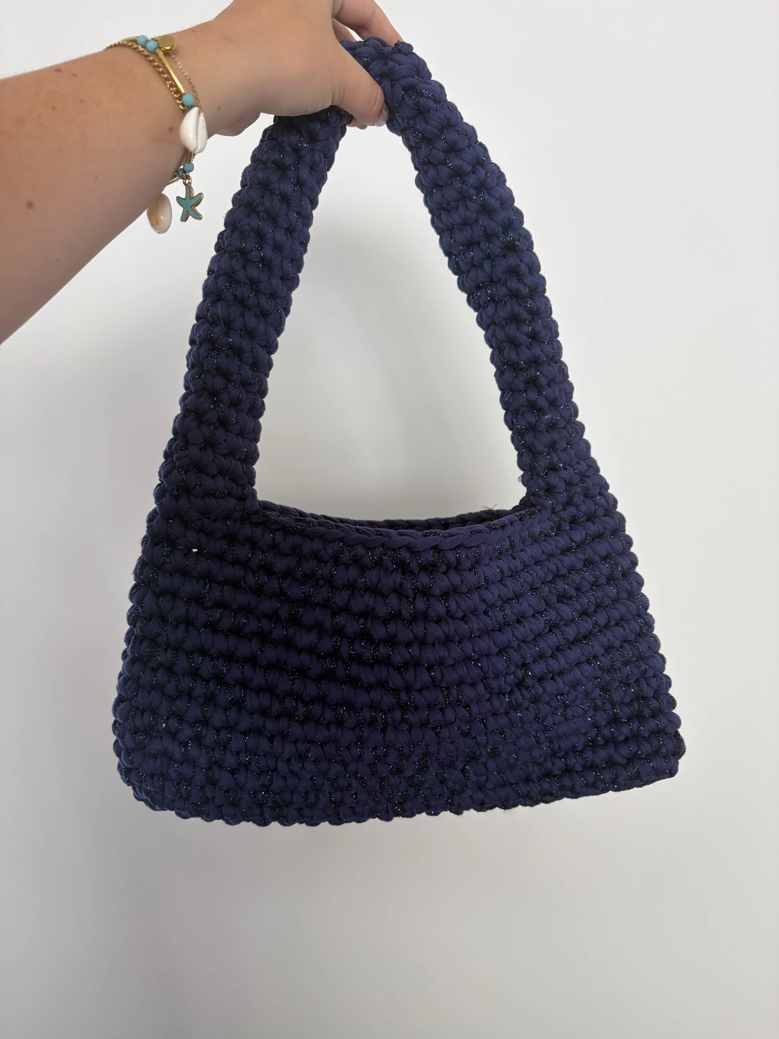 Navy Sparkly Shoulder Bag