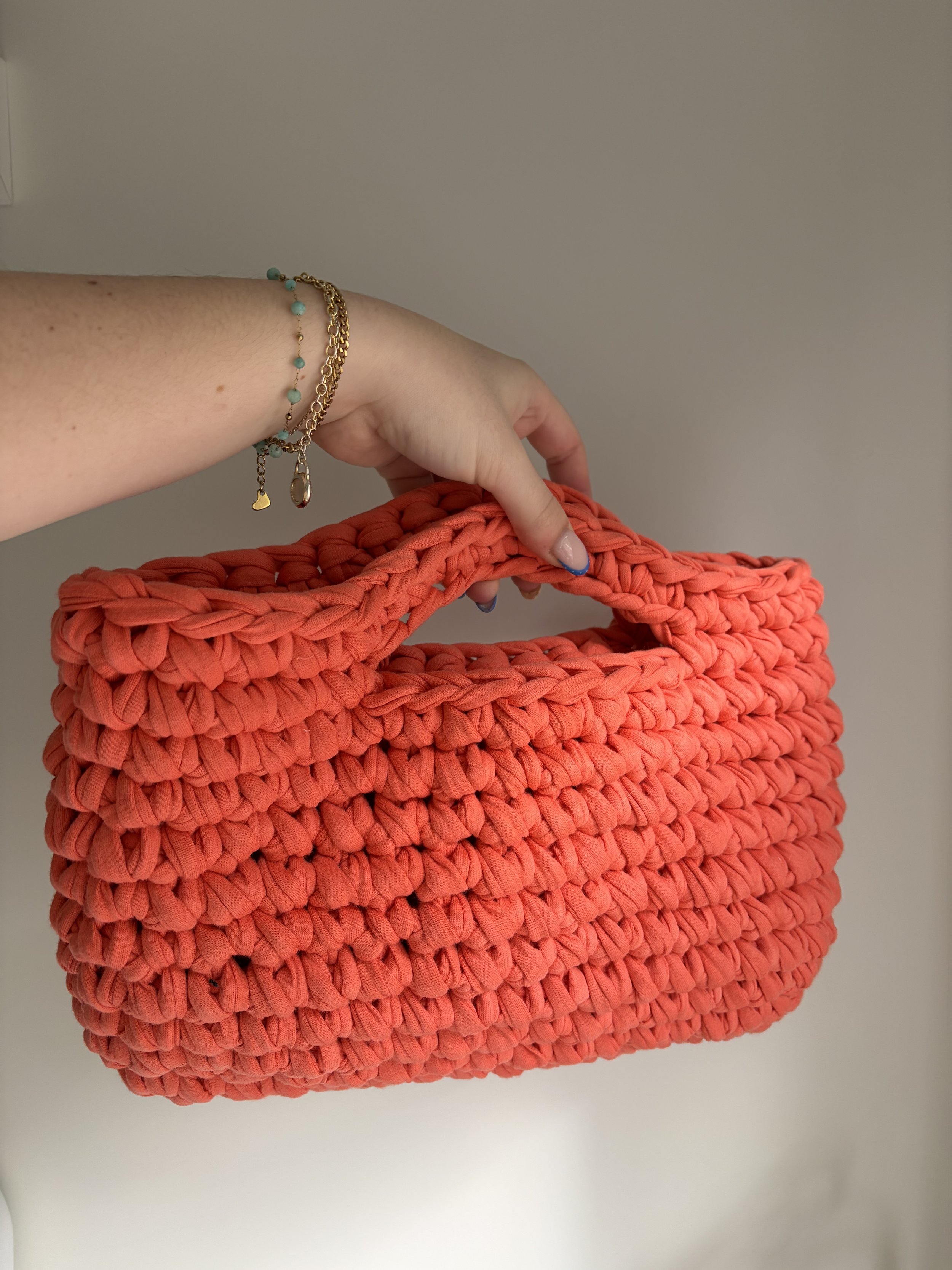 Coral Orange Bucket Bag