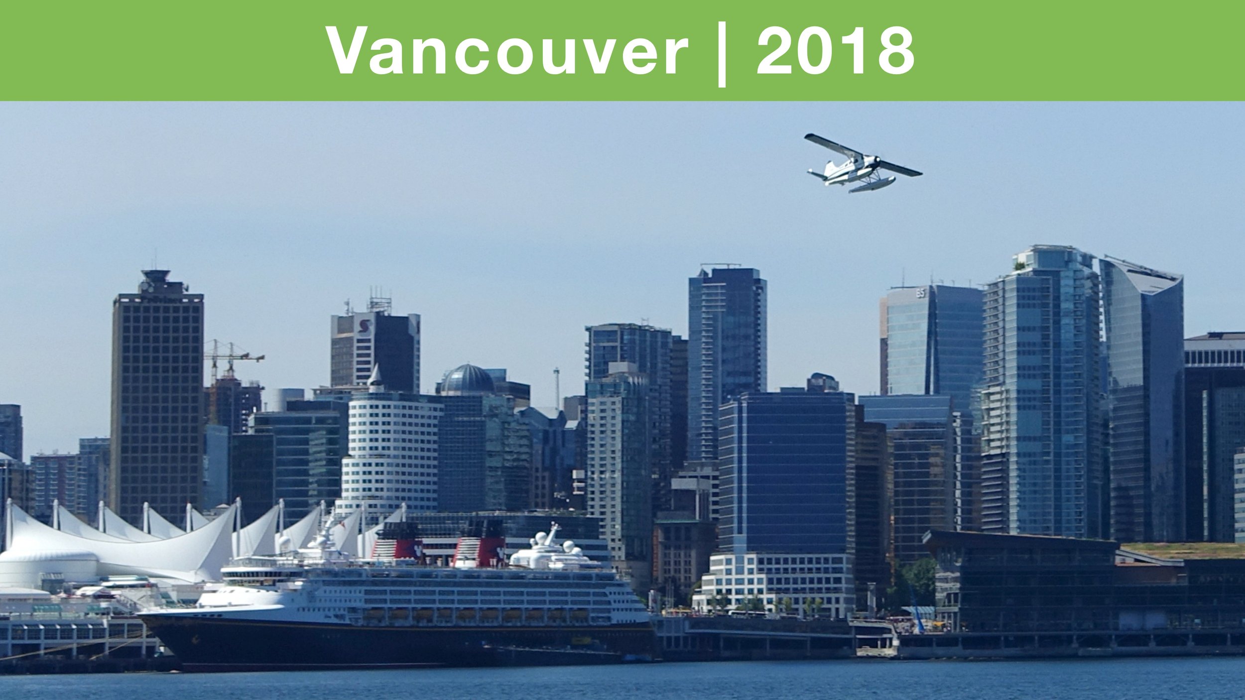 Vancouver skyline behind harbour 2018