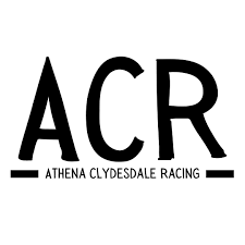 Logo for Athena Clydesdale Racing with large letters 'ACR' and the full name below