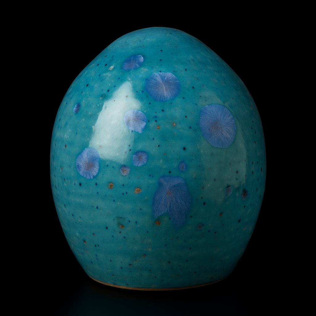 Jarrón cerámico con cristales azules.png