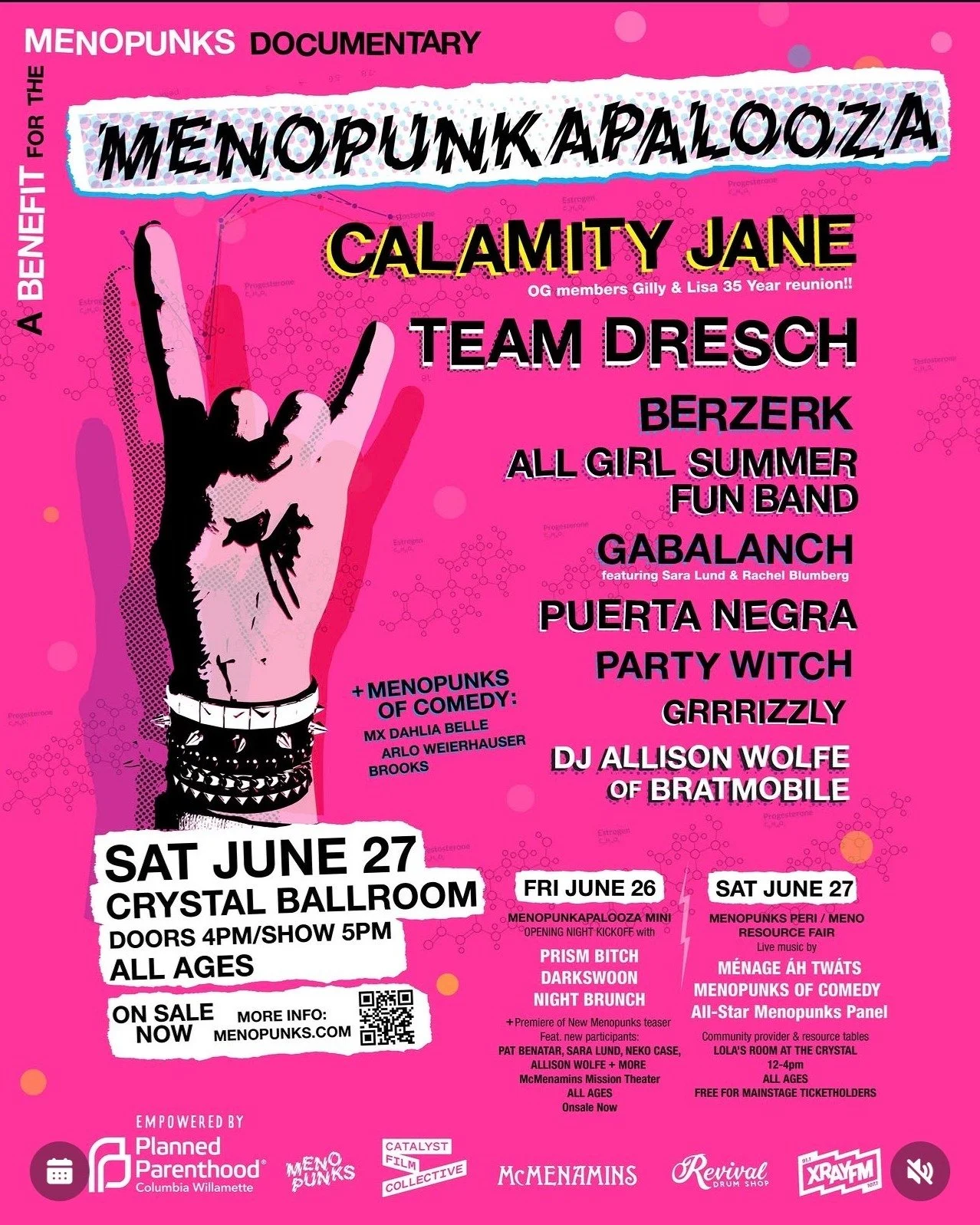 Have you heard of the @menopunks?

A revolution, a film, a podcast, a group of passionate humans breaking apart outdated info and standards. 

The event Menopunkapalooza is a fundraiser for their film and mission, and is being held in Portland! 

Pat
