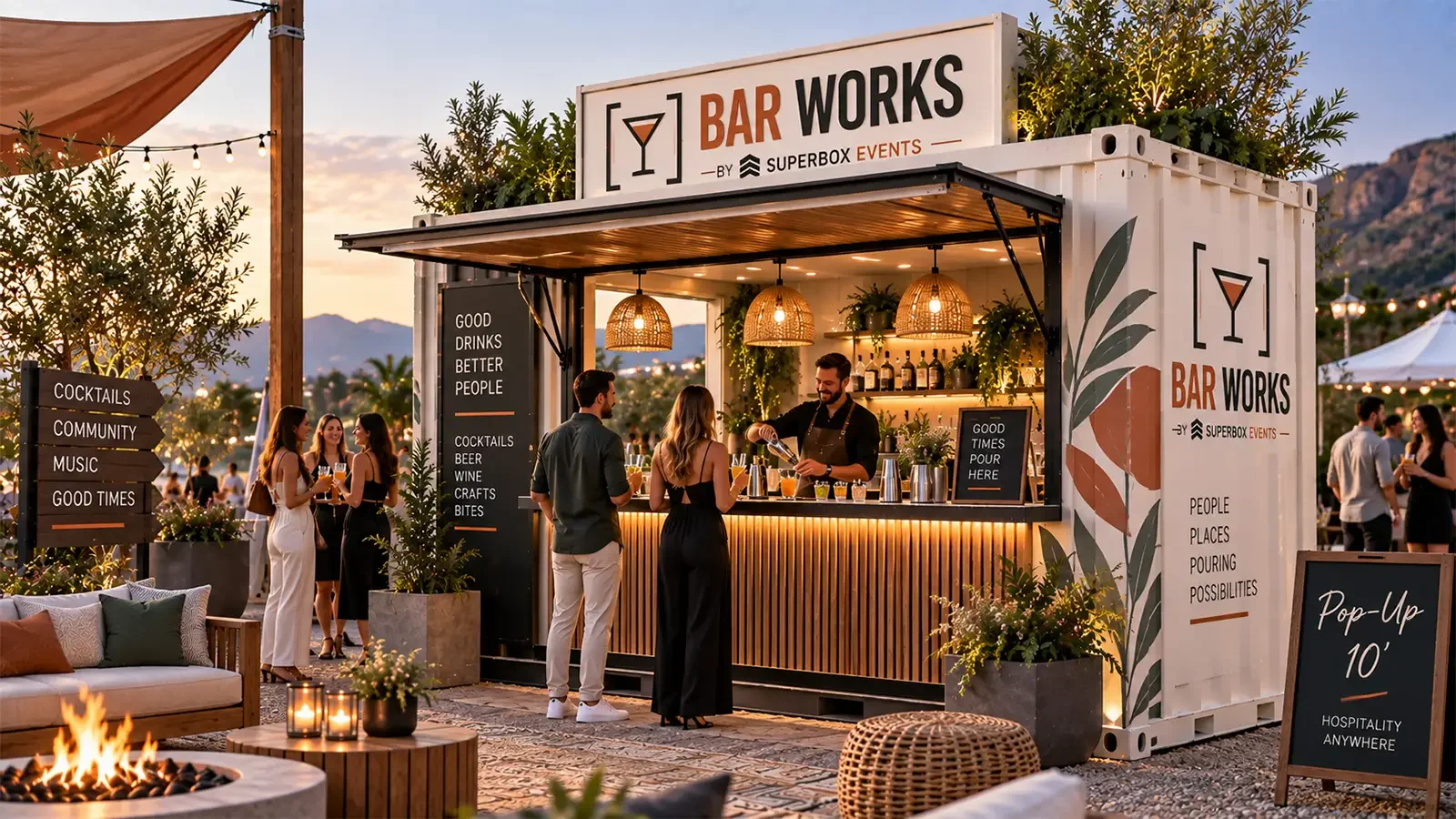 Pop-up mobile container bar concept