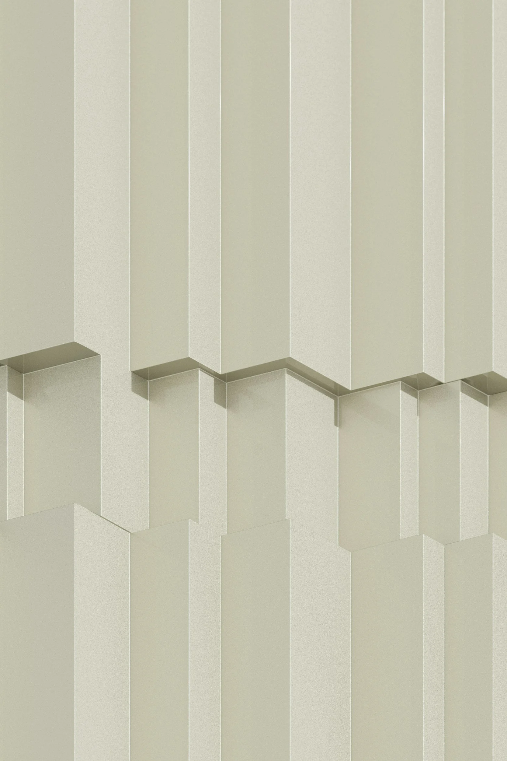 A geometric pattern of three-dimensional, beige-colored hexagonal blocks forming a textured wall or surface.