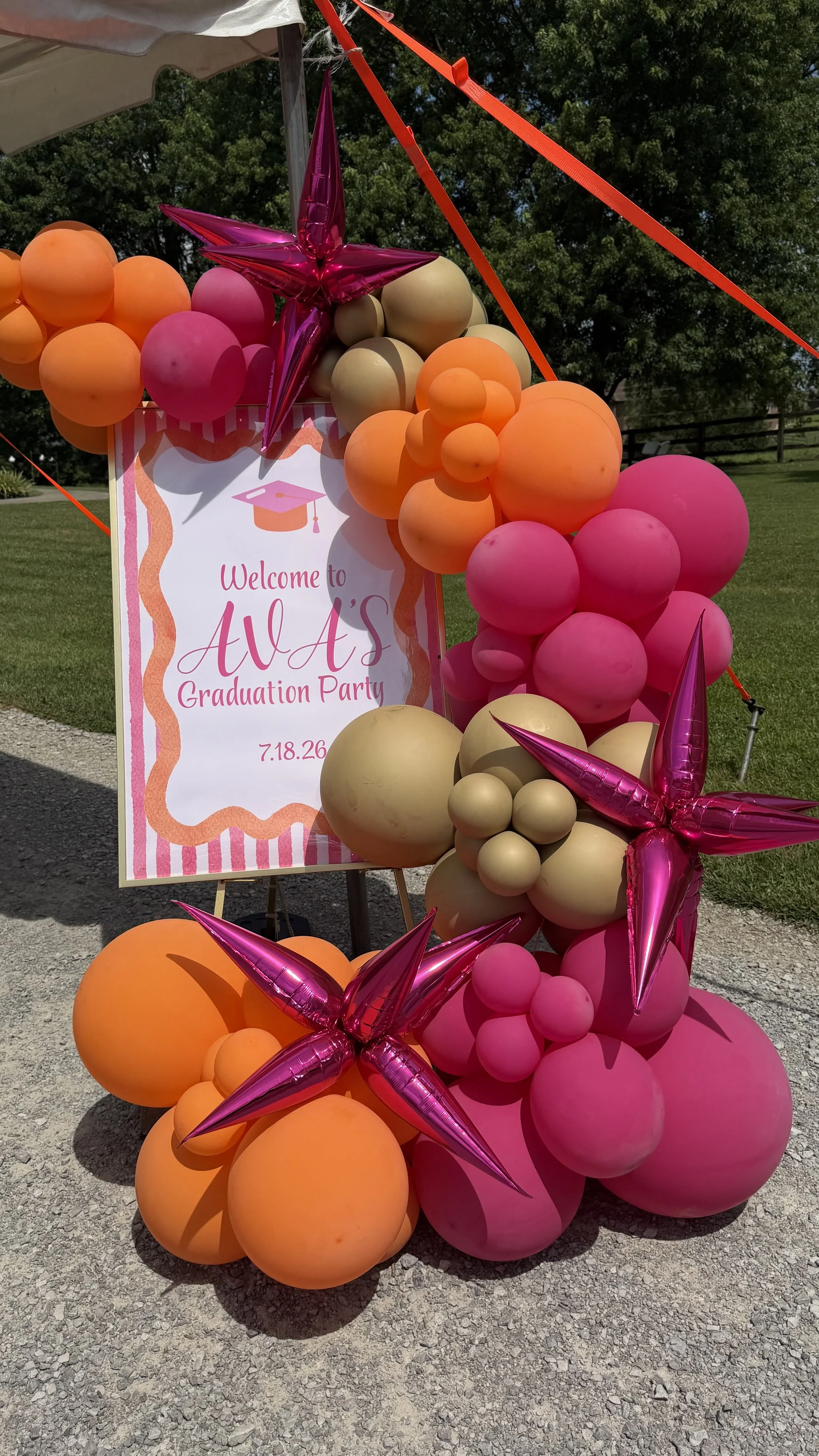 welcome sign with balloons and easel custom made 