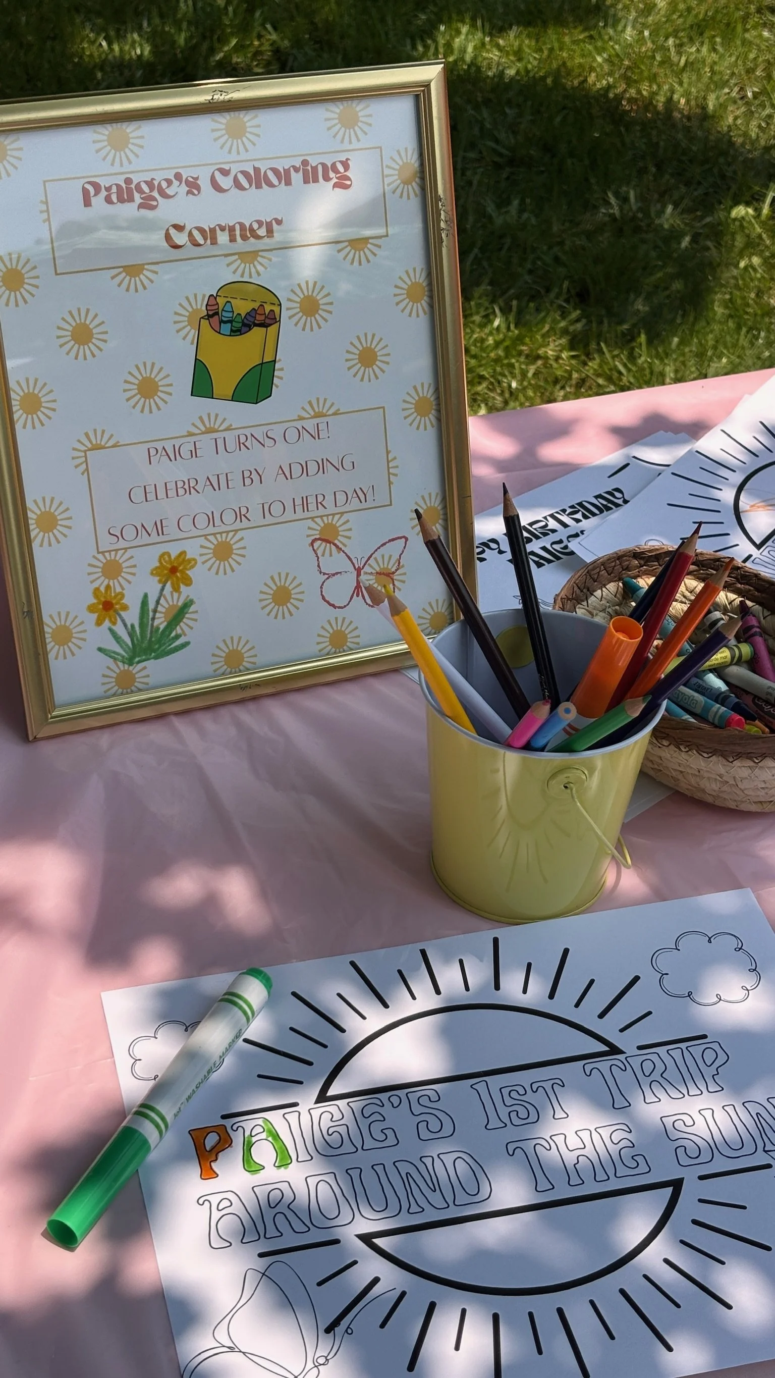 coloring pages on an activity table 