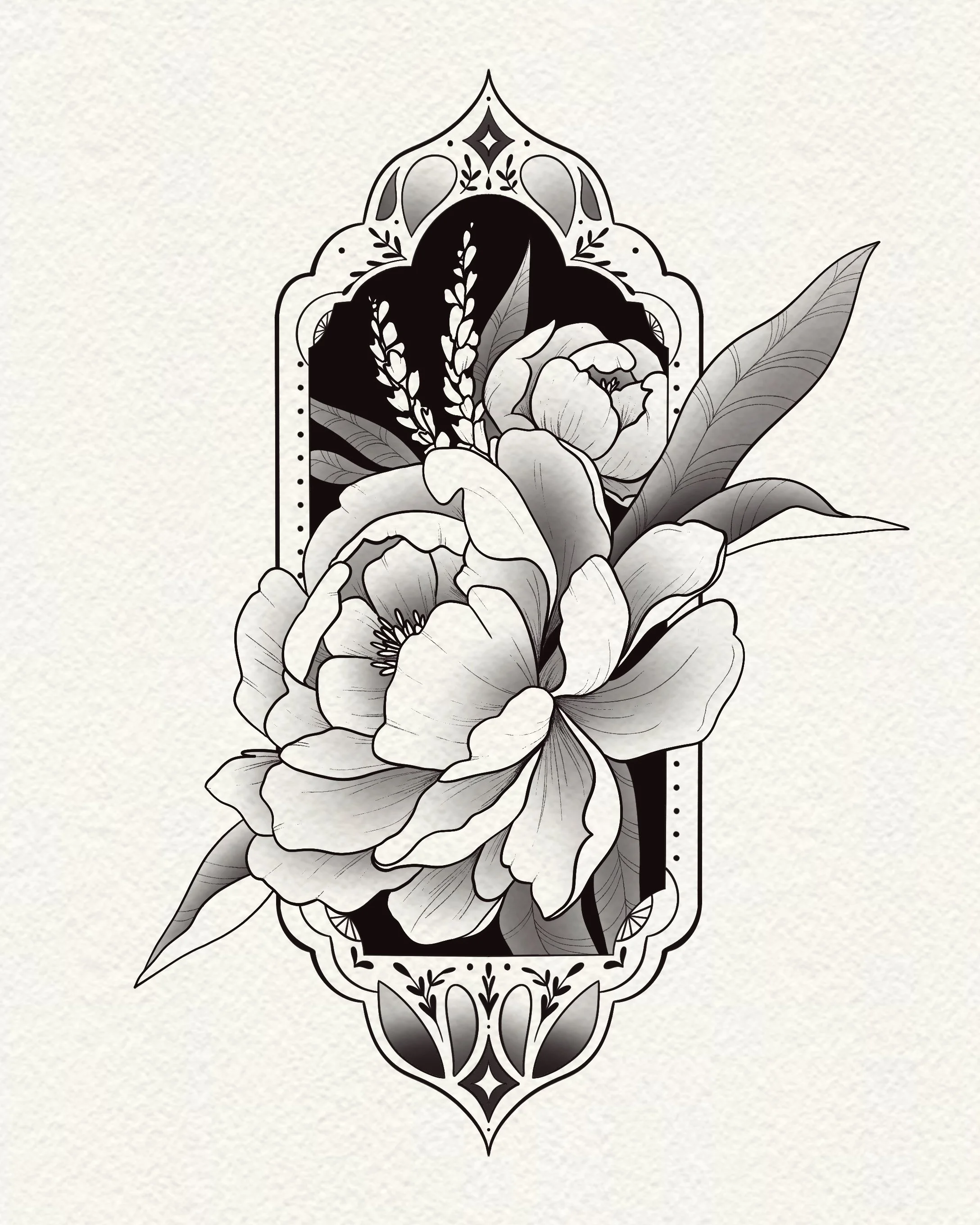 Art Deco Peony