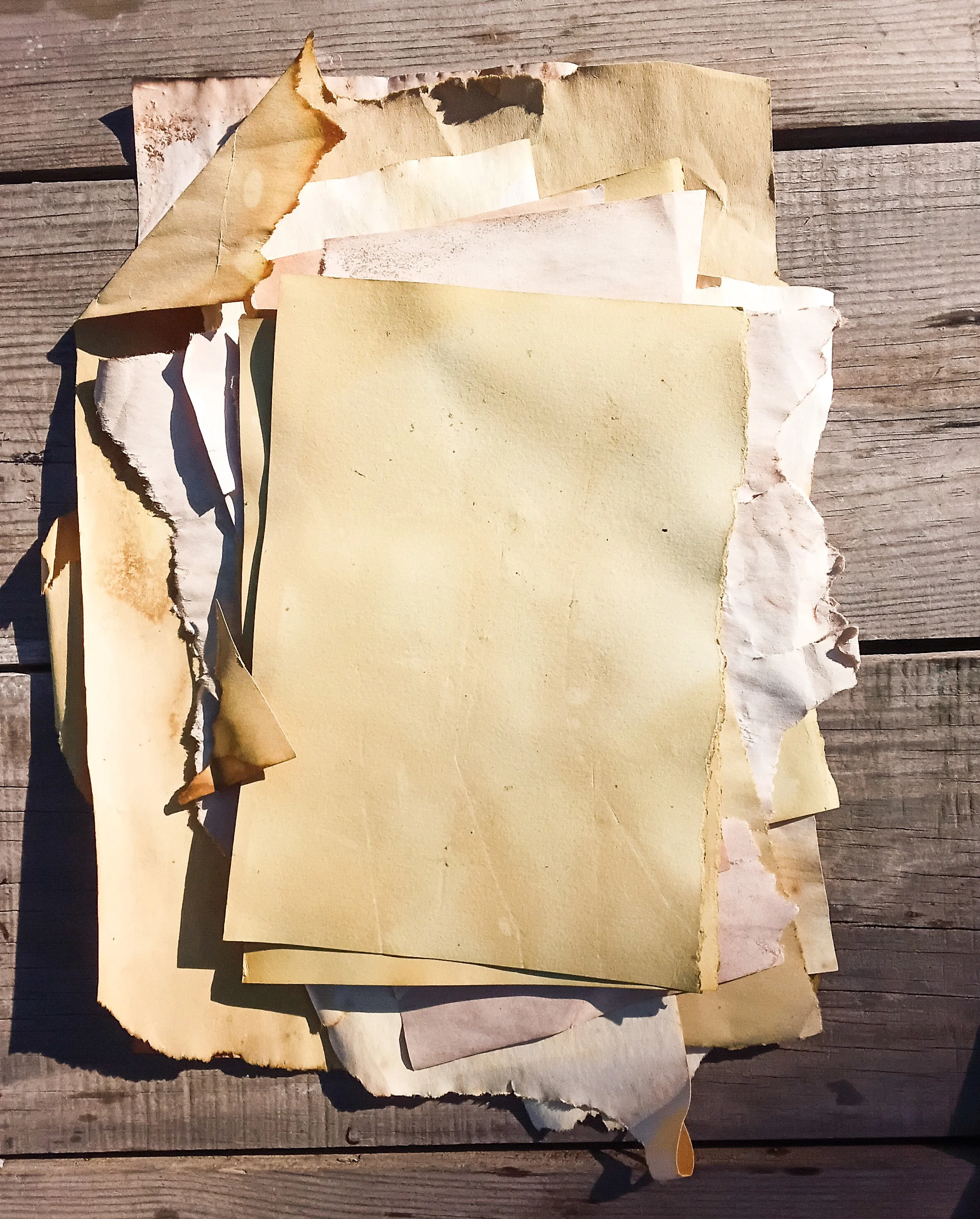 Naturally Dyed Vintage Paper Pack For Art Journals — 20 Pieces