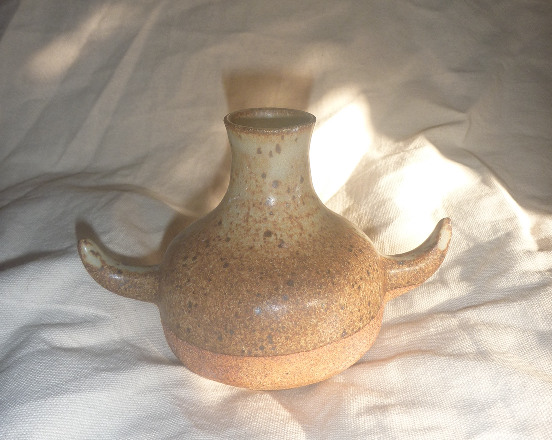 stoneware horned vase