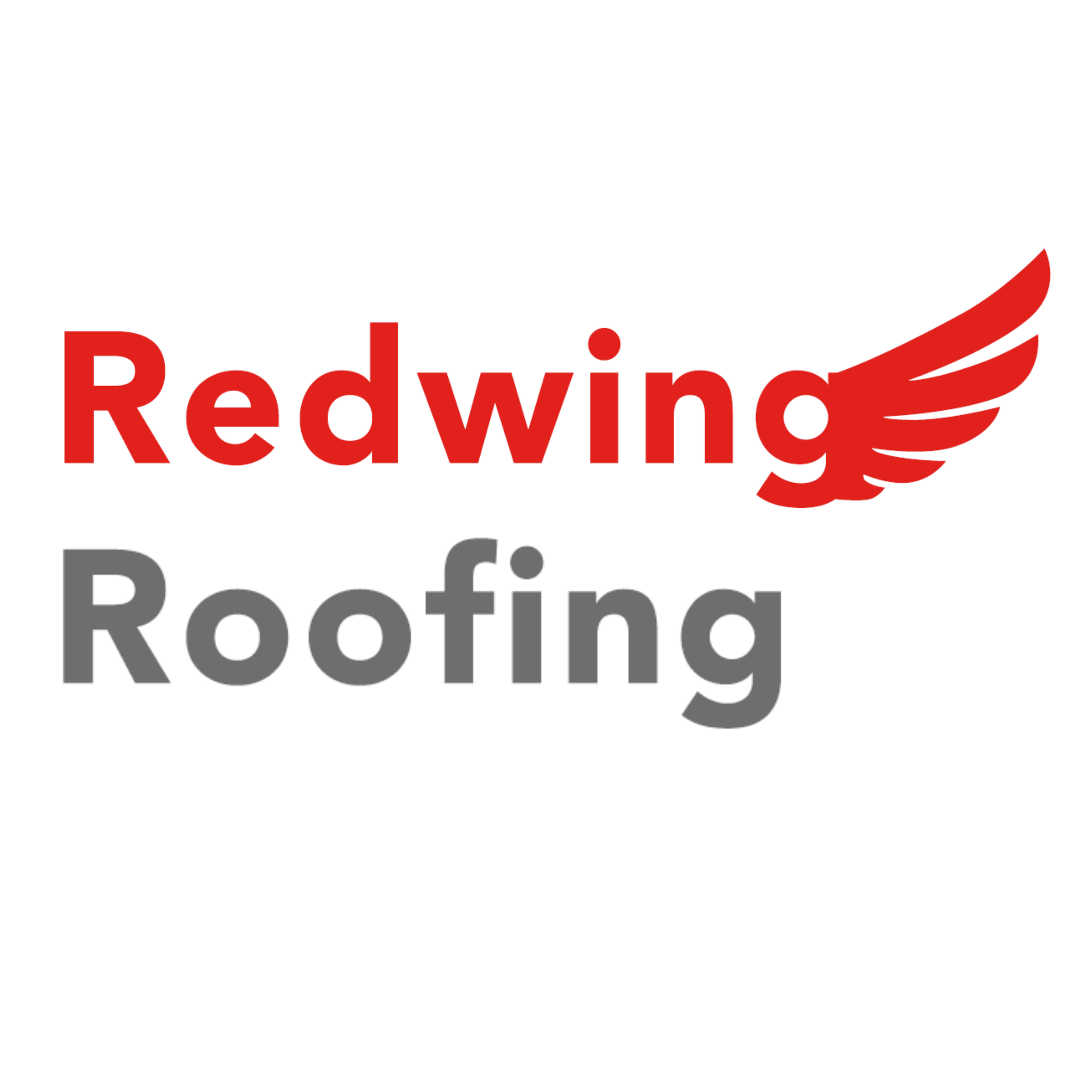 Redwing Roofing logo with red wing graphic and text