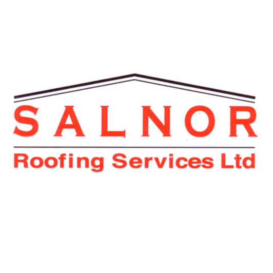 Logo for Salnor Roofing Services Ltd with a stylized roof above the company name in red text