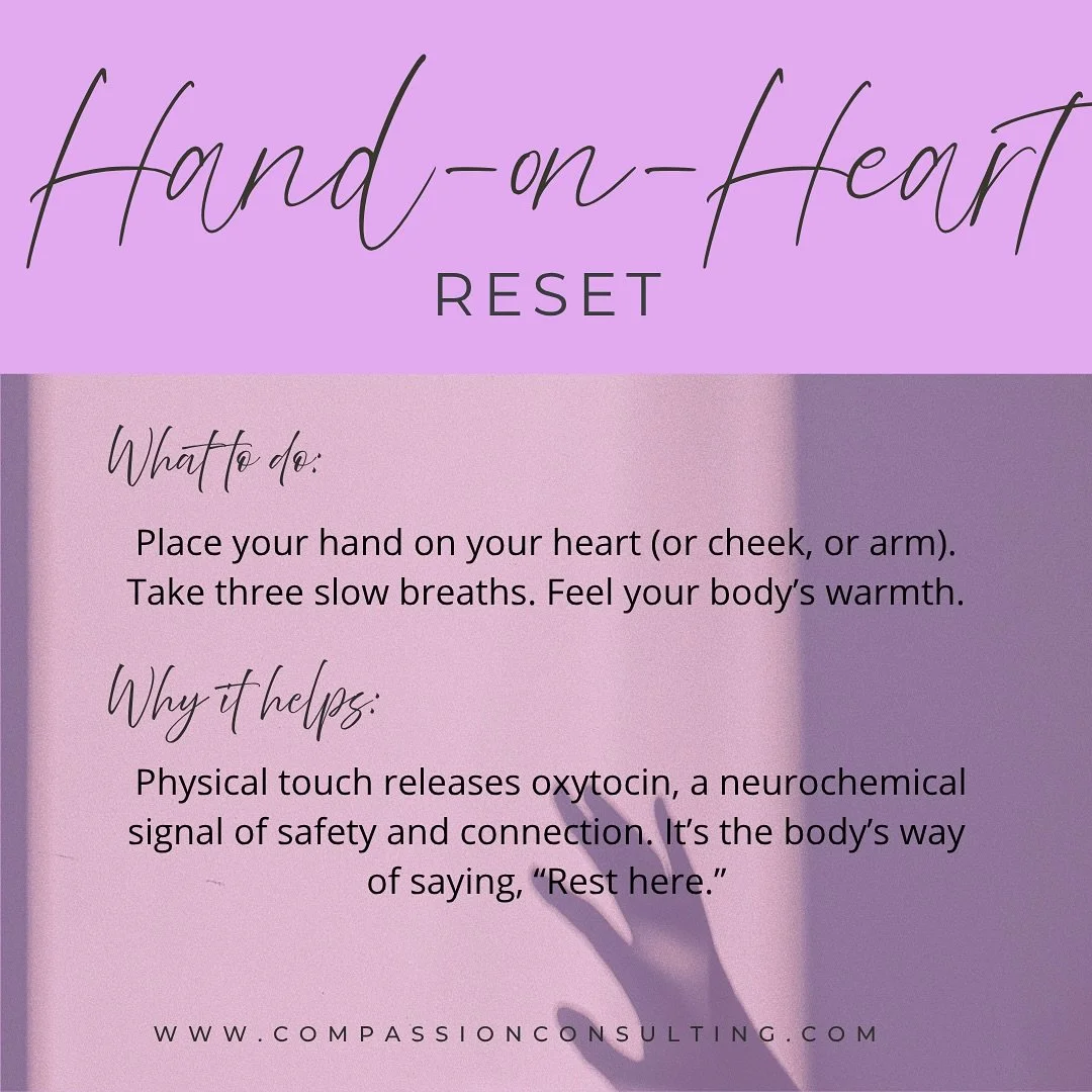 It might feel strange at first, to offer yourself a gesture of comfort. You might not be used to it. That&rsquo;s okay.

Guess what? We can give ourselves the compassion we need. Self-compassion offers a moment your body can feel.

When you place a h