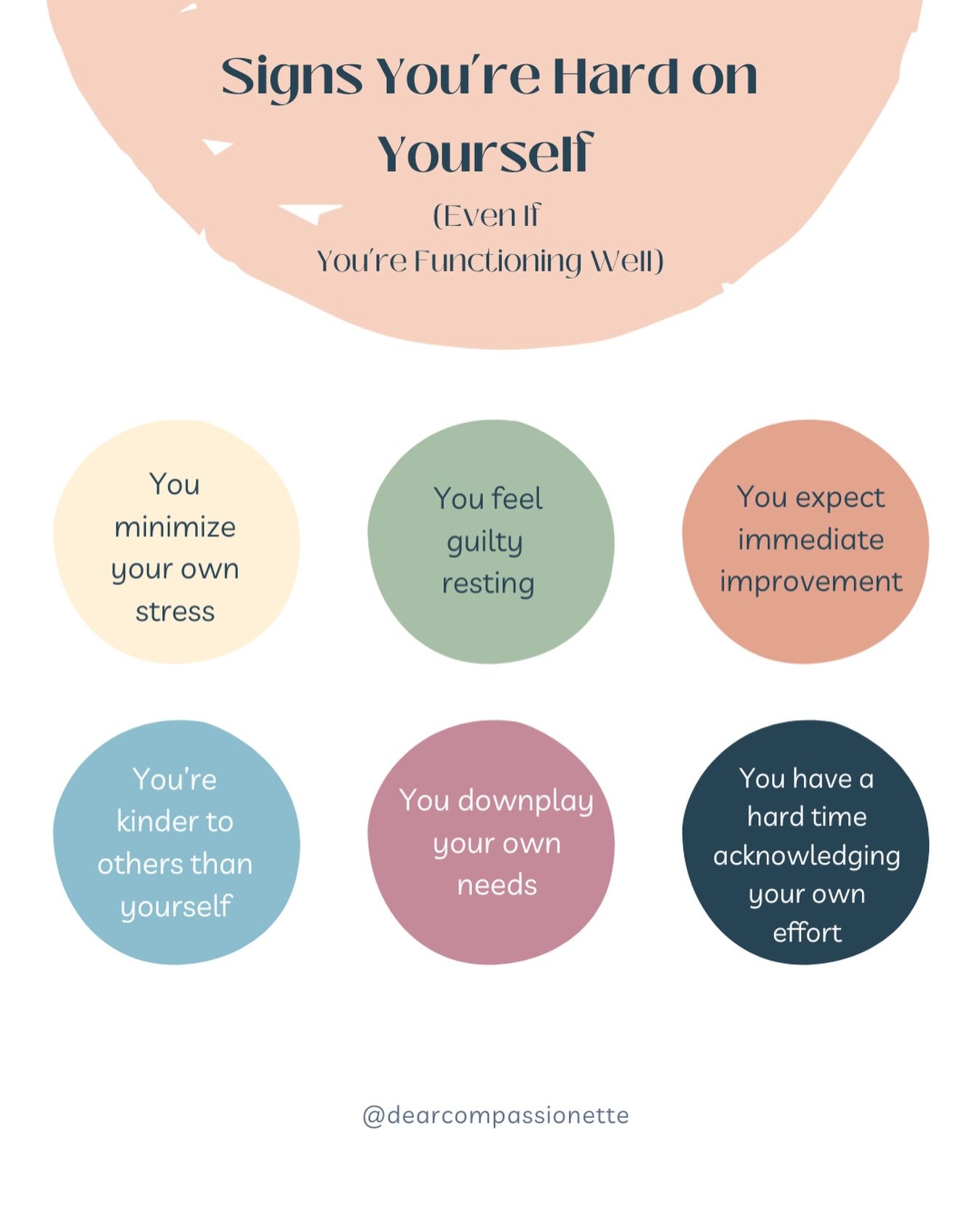 Many people who are hard on themselves are also responsible, capable, and used to pushing through.

Minimizing stress, feeling guilty resting, and downplaying your own needs often look like strength - until they start to cost you.

Noticing this is a