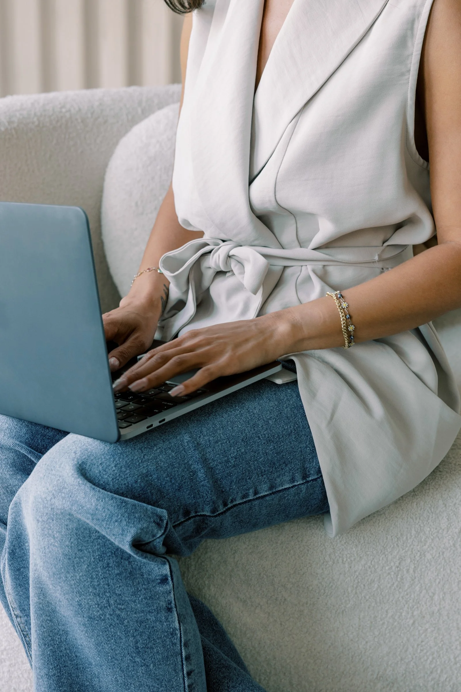 Professional woman seeking therapy for people-pleasing and burnout in Orange County