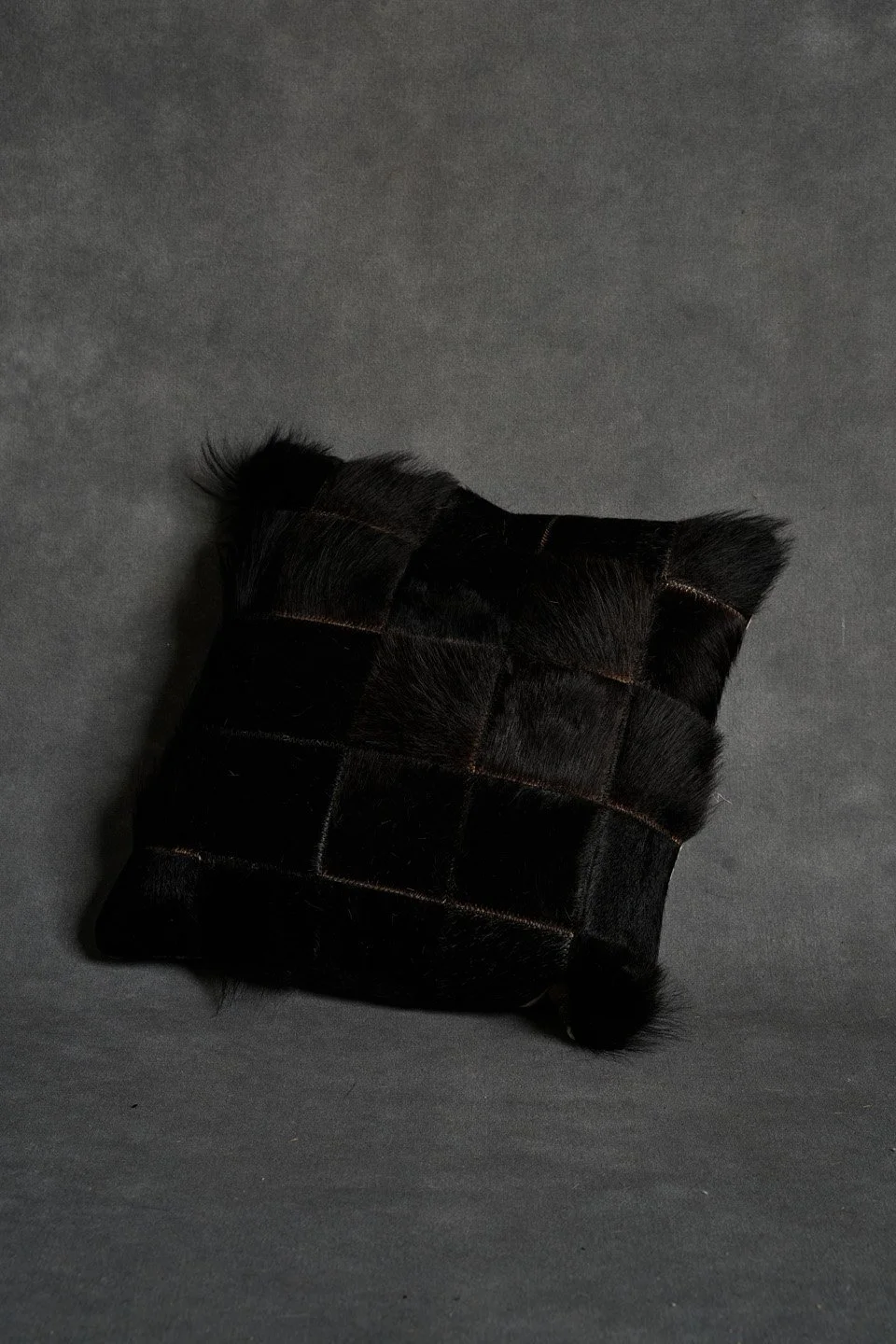 Housse de Coussin Patchwork Noir