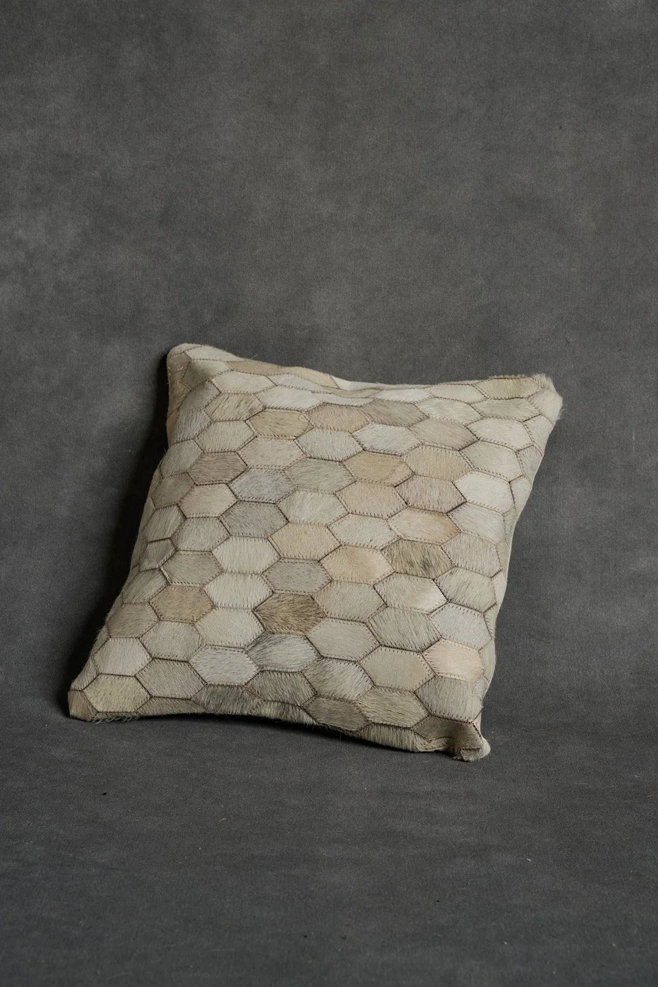 Housse à Coussin Hexagone Blanc Cassé