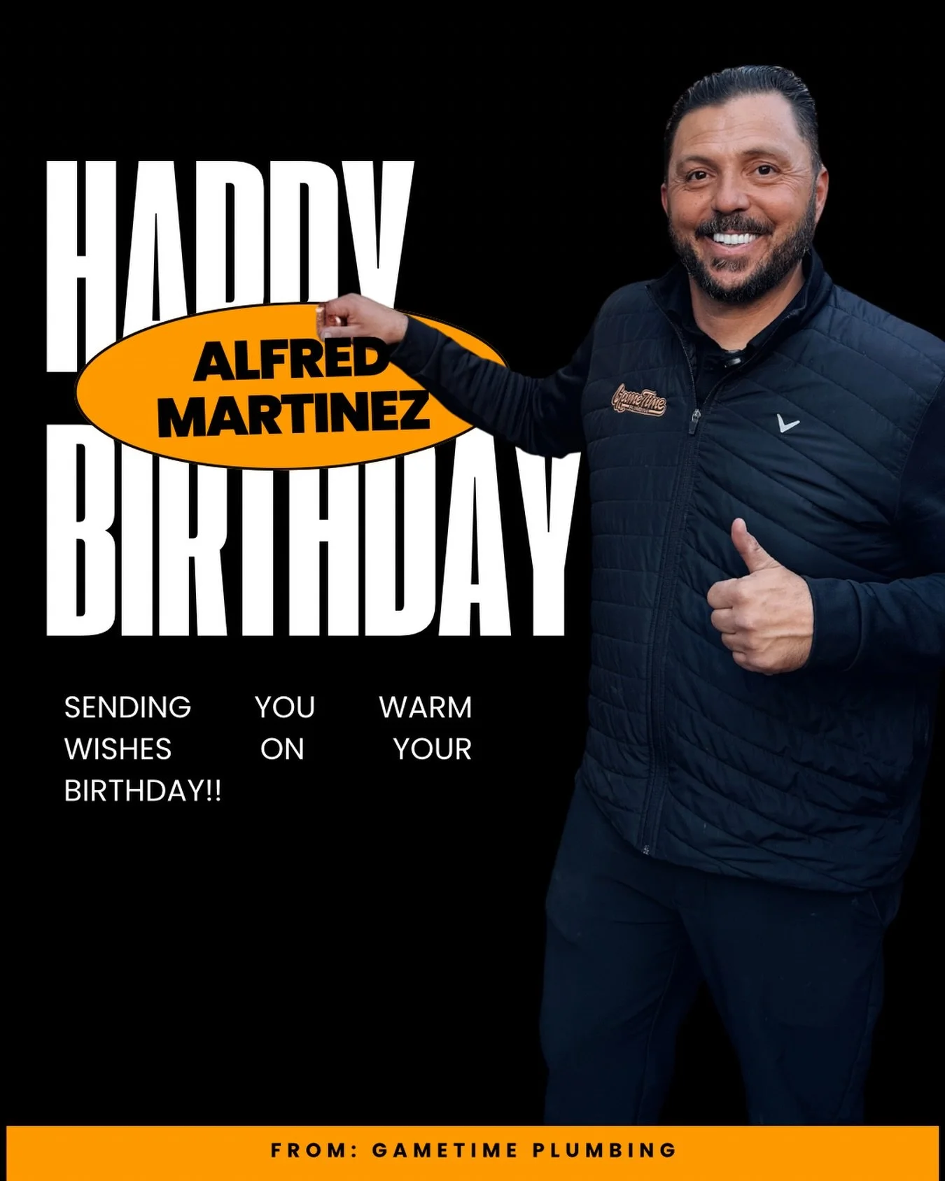 Happy Birthday to the heart and soul of GameTime Plumbing&mdash;our founder and owner! 🎂🥳 Thank you for your passion and leadership. Here&rsquo;s to many more years of making plumbing right and homes healthier for families across Bakersfield and be