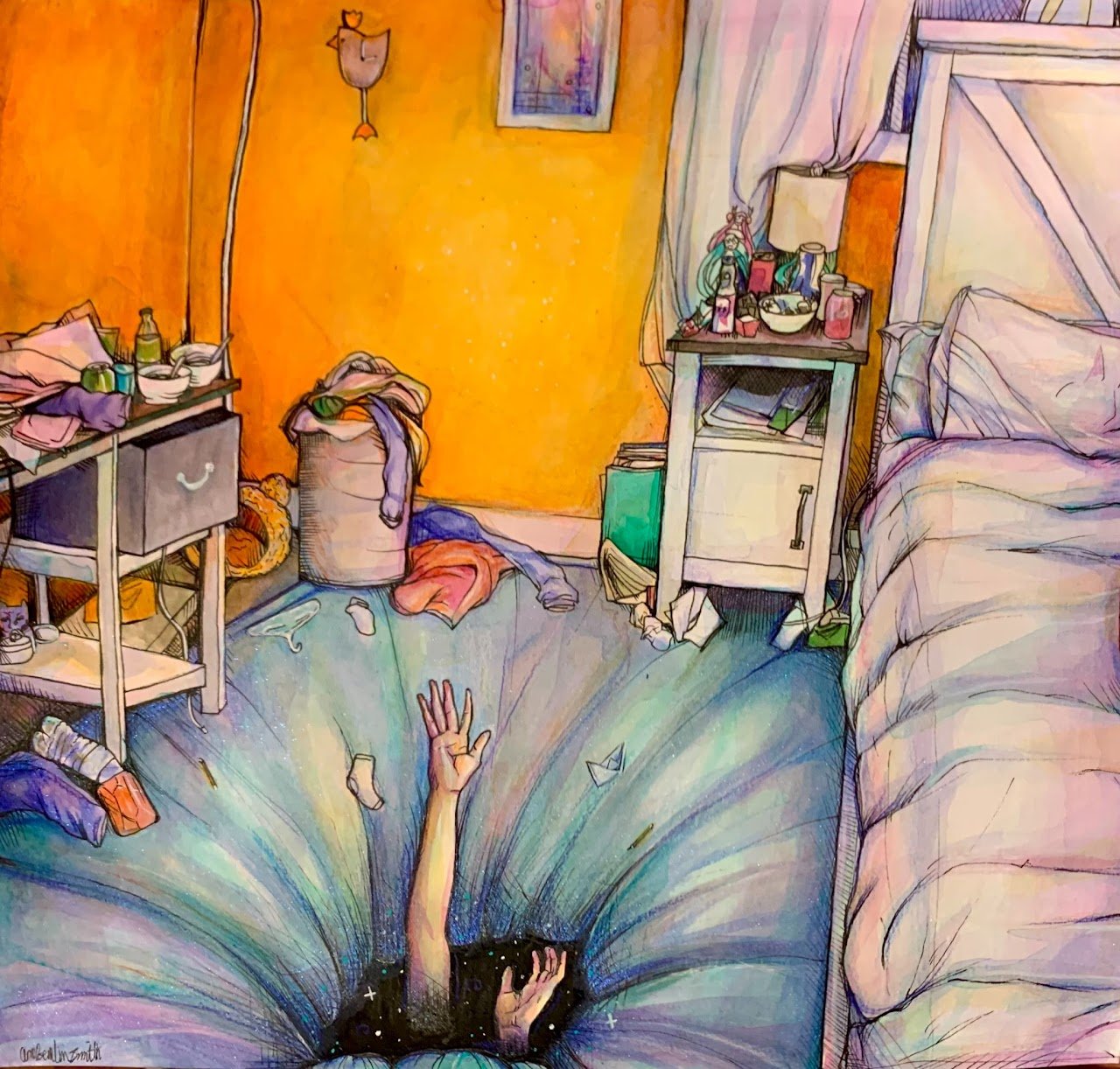 "This Home Doesn't Feel Like Home" - Watercolor, Ink