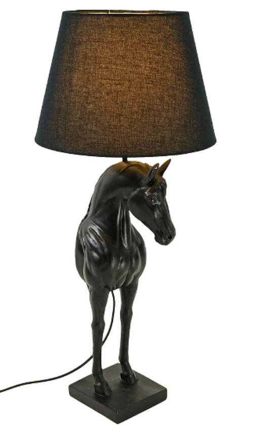 LAMPARA SOBREMESA CABALLO NEGRO