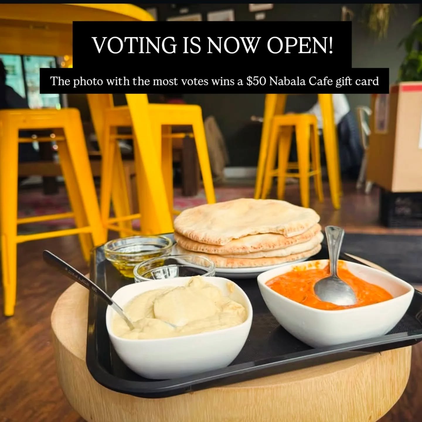 VOTING FOR OUR $50 GIFT CARD GIVEAWAY IS NOW OPEN!
Go to https://tinyurl.com/pfcfdm46 to vote for your favorite photo. Link is also in our bio. Voting closes Sunday May 4th at 11:59pm. The photo with the most votes in that time will win a $50 Nabala