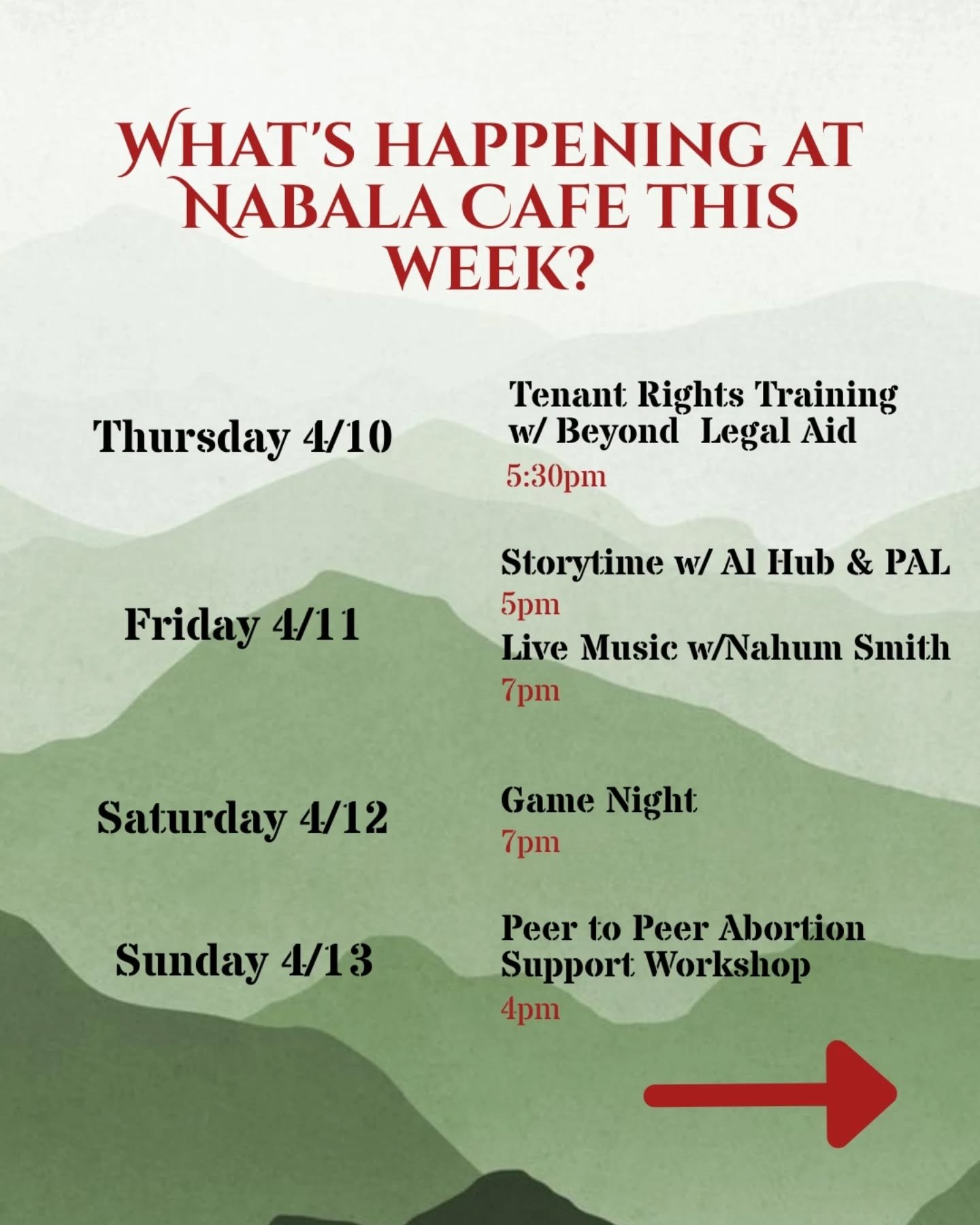 A lot going on this week! Come thru this weekend for trainings and skill shares or just enjoy a good time with music and games.
This Thursday at 5:30 @beyondlegalaid is hosting a Know Your Rights training for tenants that will cover applying for hou