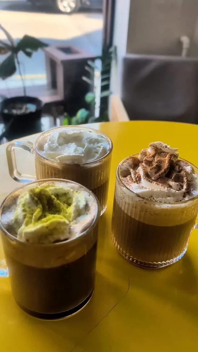 Come try our new fall menu today!
This autumn we're serving a trio of 3 seasonal creations that'll keep you cozy and warm as the weather cools down.
Knafeh Chocolate Latte
Tahini Honey Latte
And of course, our Pumpkin Cardamom Latte
Available all