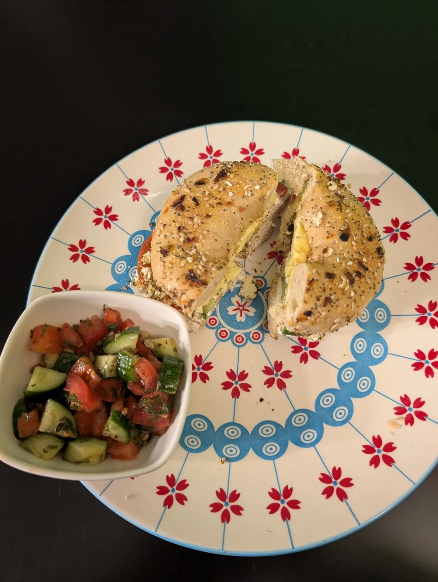 Stop by to try our Falasteeni breakfast sandwich--a classic Palestinian breakfast served on a bagel from @taste_of_newyork !

We use labneh, eggs, tomatoes, cucumbers, olive oil zaatar, and Nabulsi cheese to bring together the flavor profile of a Pal